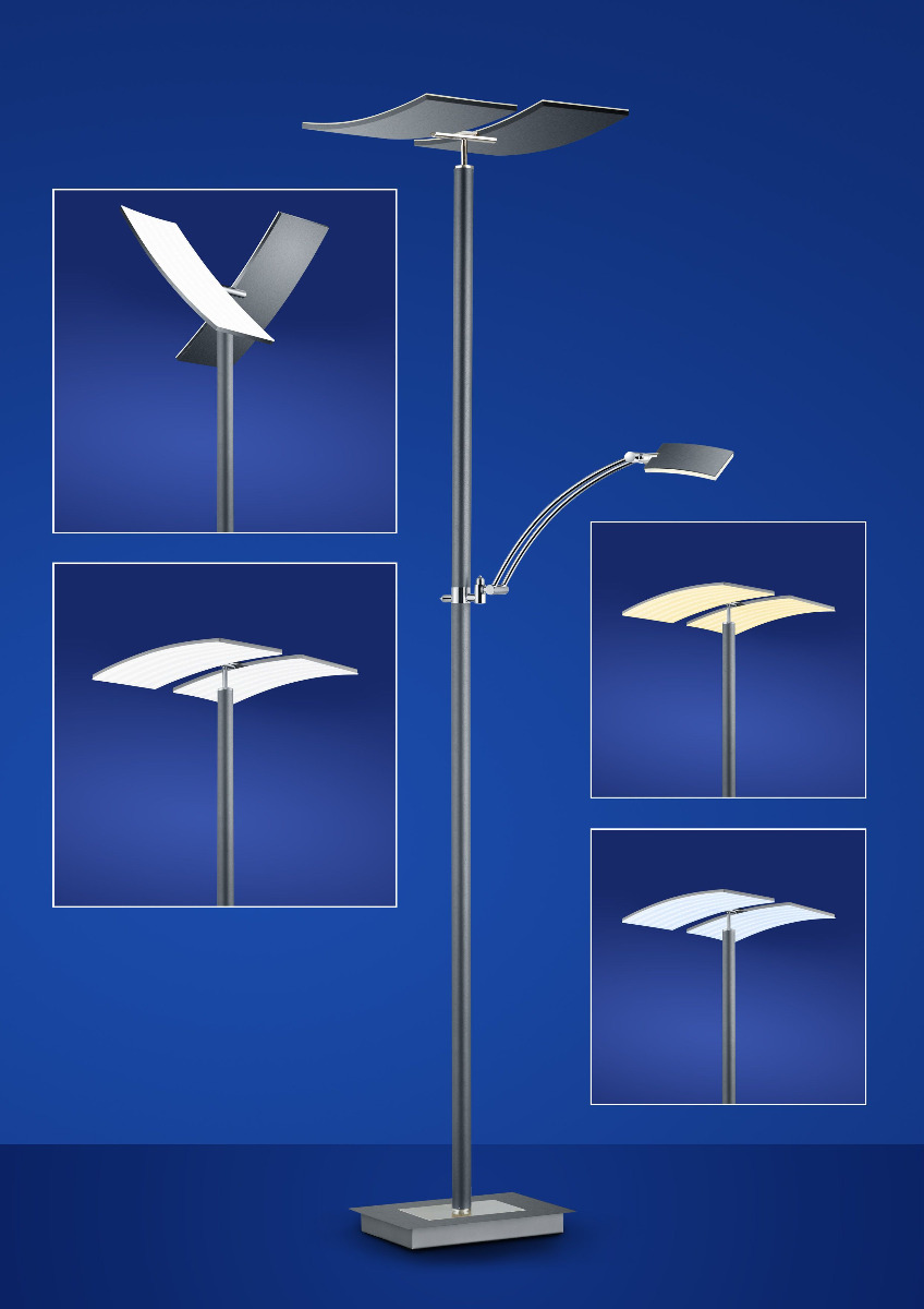 Alle Artikel von HELL Leuchten Duo LED Stehleuchte / CCT-Dimmtechnik 60367/2-39