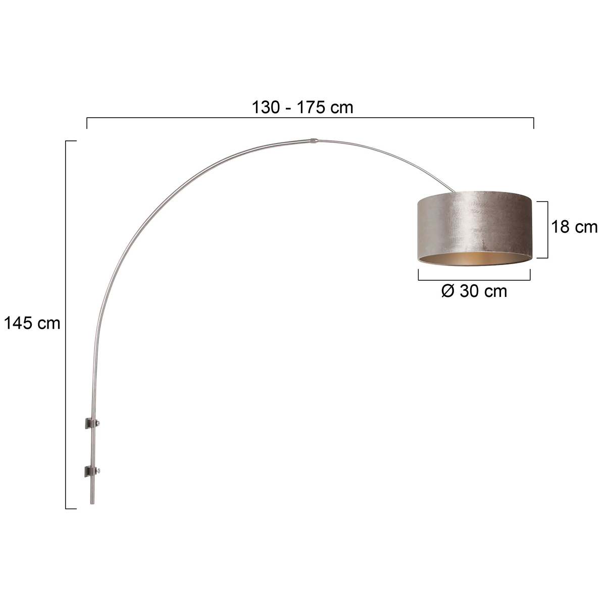 Steinhauer&nbsp;Bogen-/Wandleuchte Sparkled Light &nbsp;8146ST