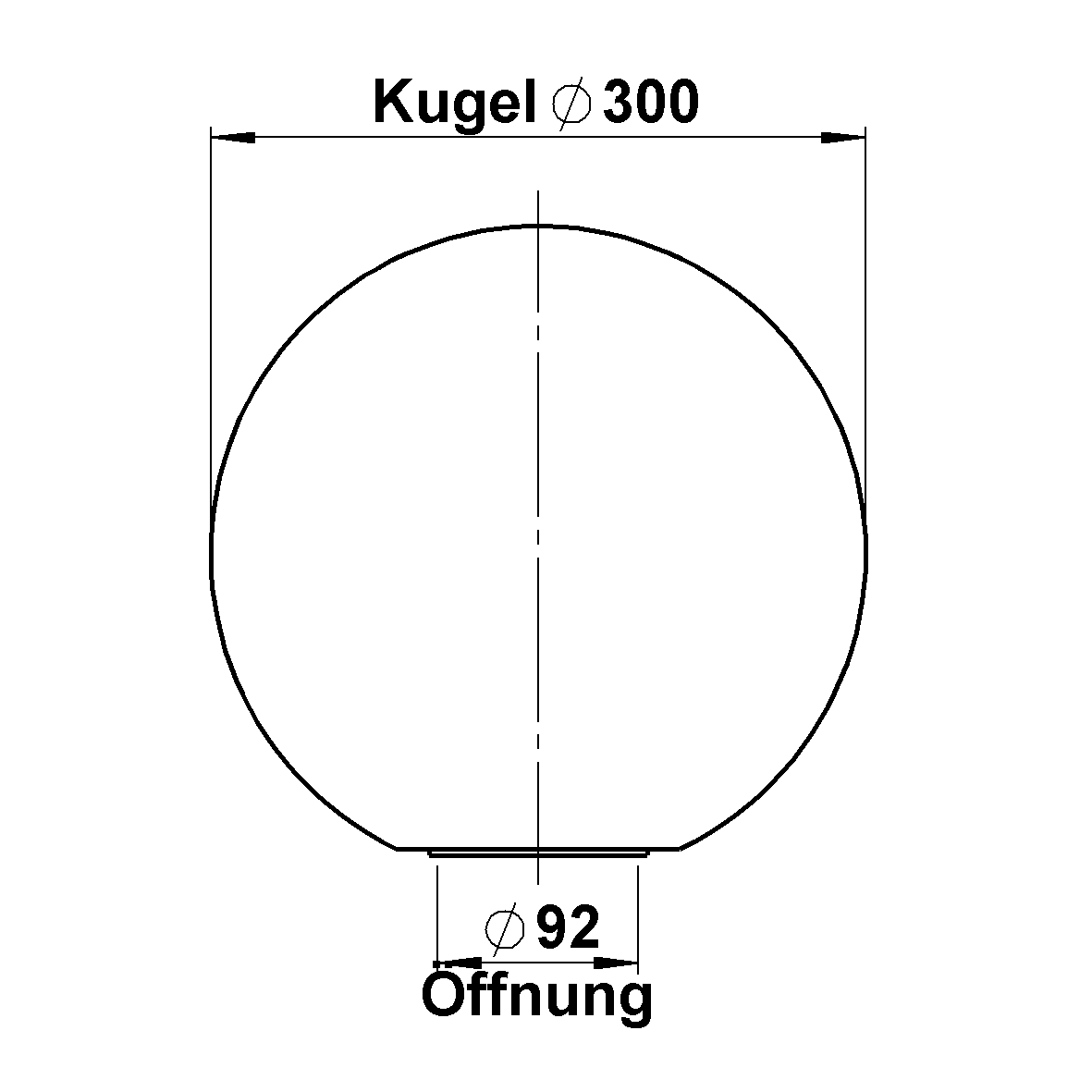 Albert LeuchtenG 69, Opalglaskugel ohne Rand