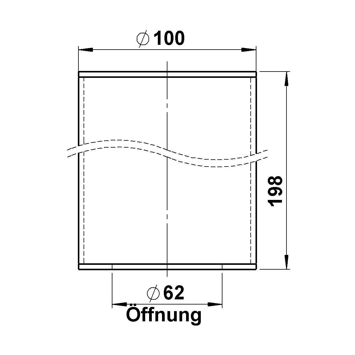 Albert LeuchtenG 85, PMMA Rohrzylinder Opal L = 198 mm