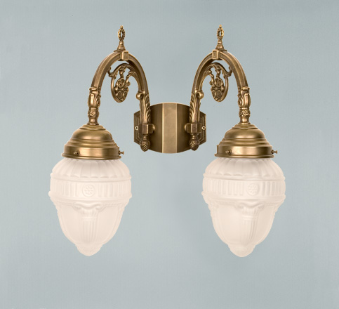 Berliner Messinglampen - AD142-113gs B - Wandleuchte Hohenzollern 2flammig