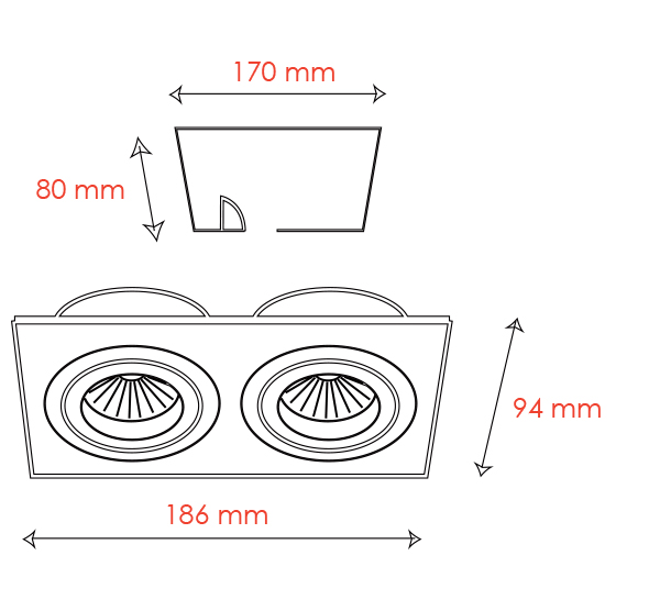 3012 KATLI Einbauleuchte 2- fach der Firma BPM Lighting