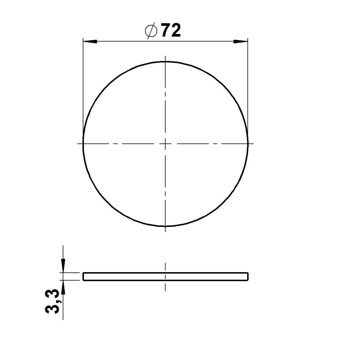 Albert LeuchtenG 114, Borosilikatglas-Rundscheibe