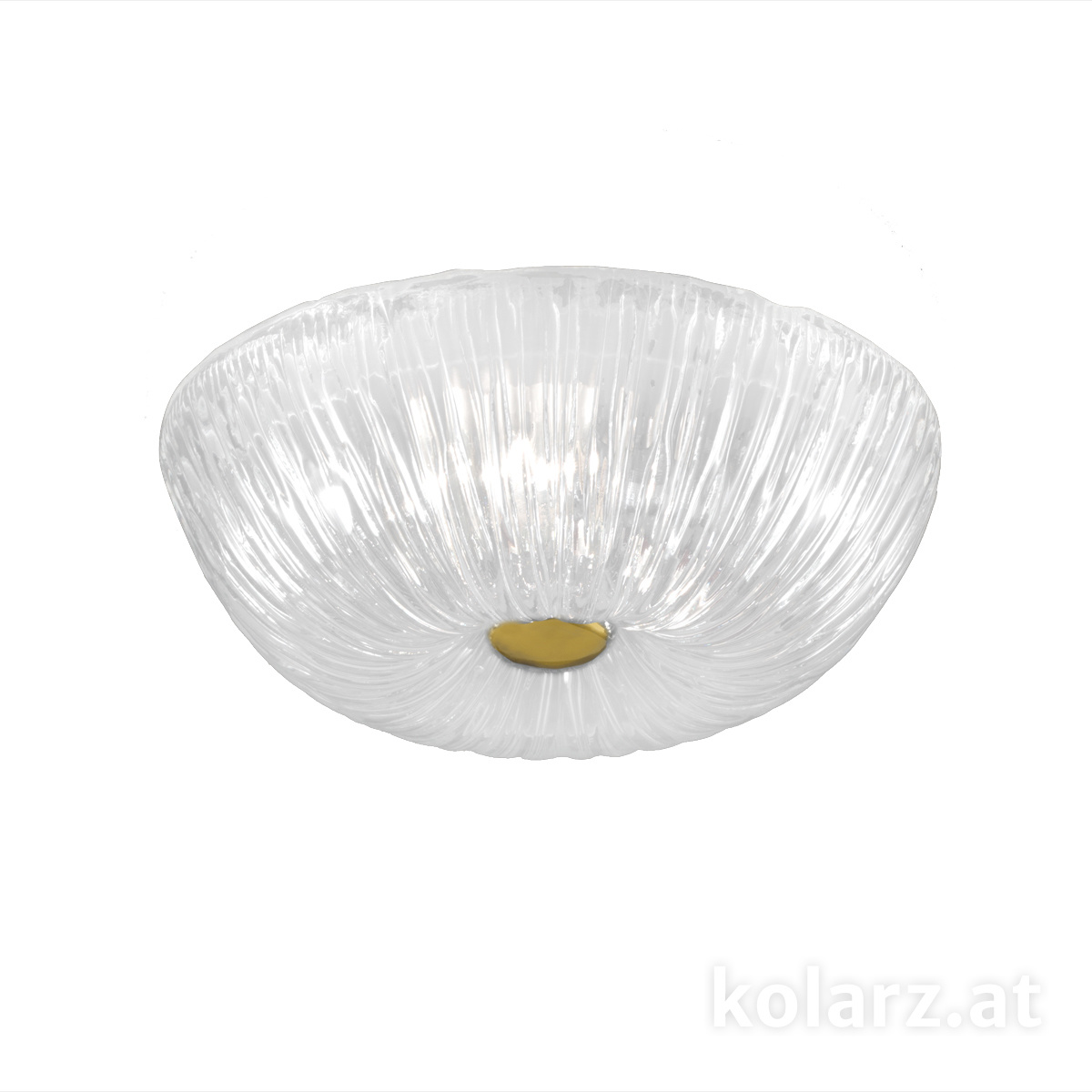 KOLARZ Leuchten - KAP0019/P30.Gg.W - Deckenleuchte MURANO SAGREDO, Muranoglas, 24 Karat Gold, Ø30 24 Karat Gold, Weiß, Ø30cm, Höhe 11cm, 2-flammig, E27