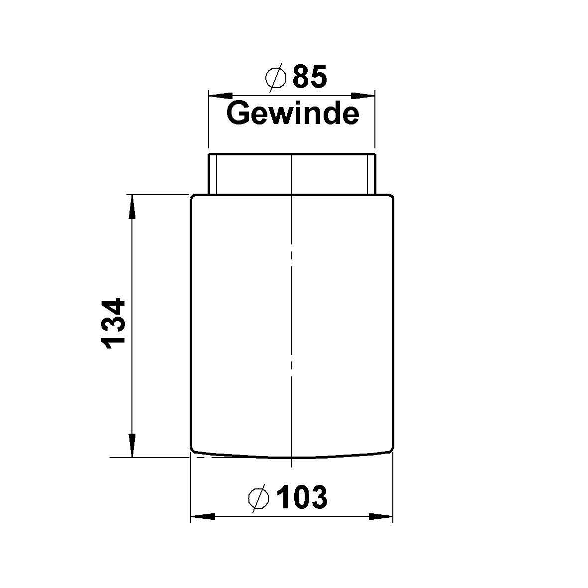 Albert LeuchtenG 259, Glas opal matt Gewinde 84,5 mm -lang