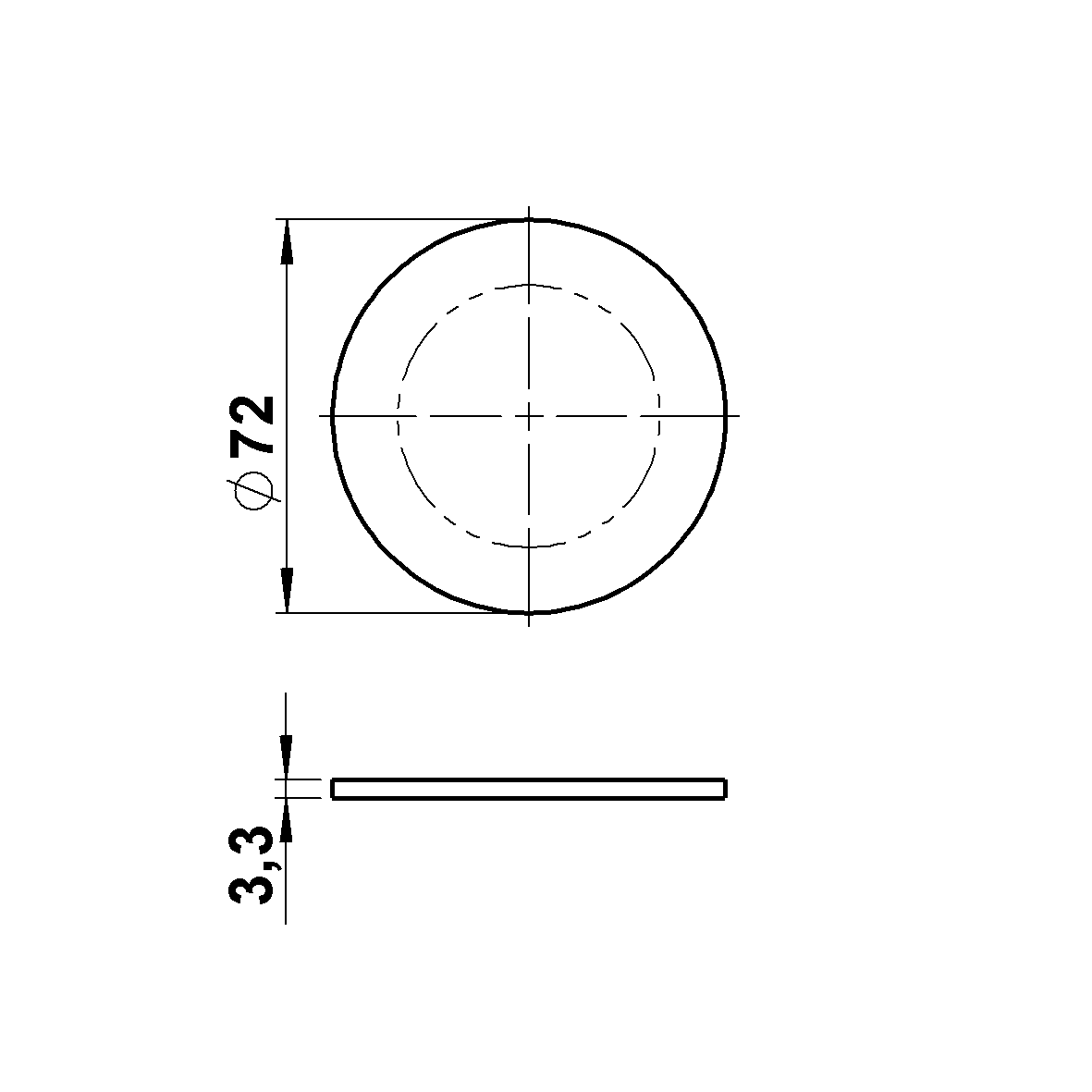 Albert LeuchtenG 480, Rund mit schwarzem Rand ESG