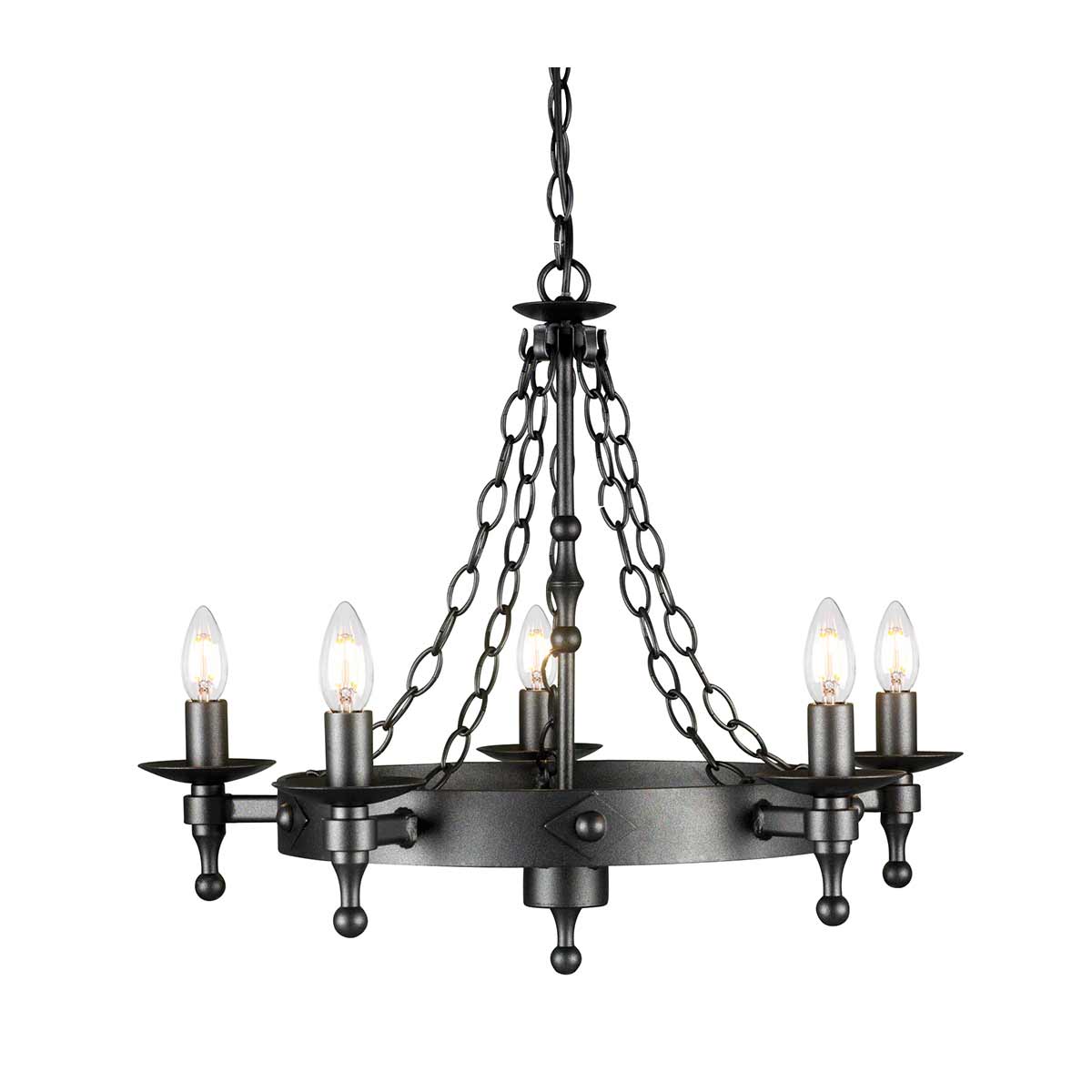 Elstead - WR5-GRAPHITE - Warwick 5 Licht Kronleuchter - Graphit Schwarz
