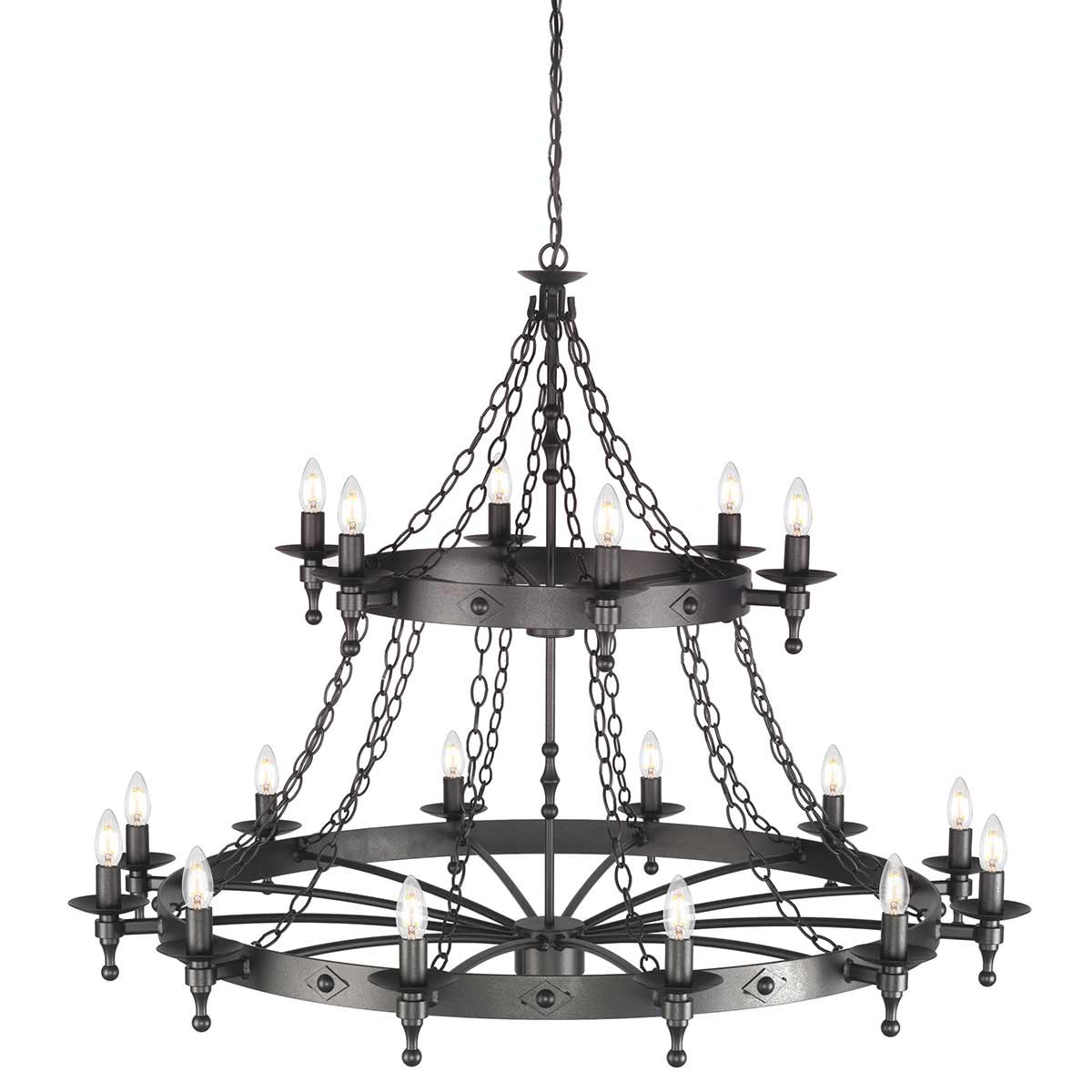 Elstead - WR18-GRAPHITE - Warwick 18 Licht Kronleuchter - Graphit Schwarz