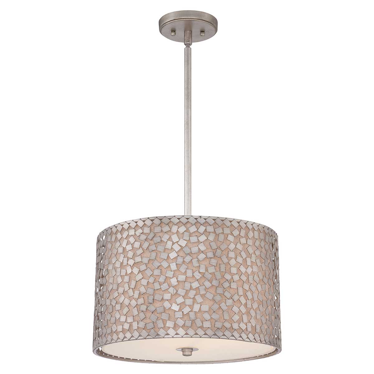 Elstead - QZ-CONFETTI-P-M - Confetti 3 Light Medium Pendelleuchte - Altsilber