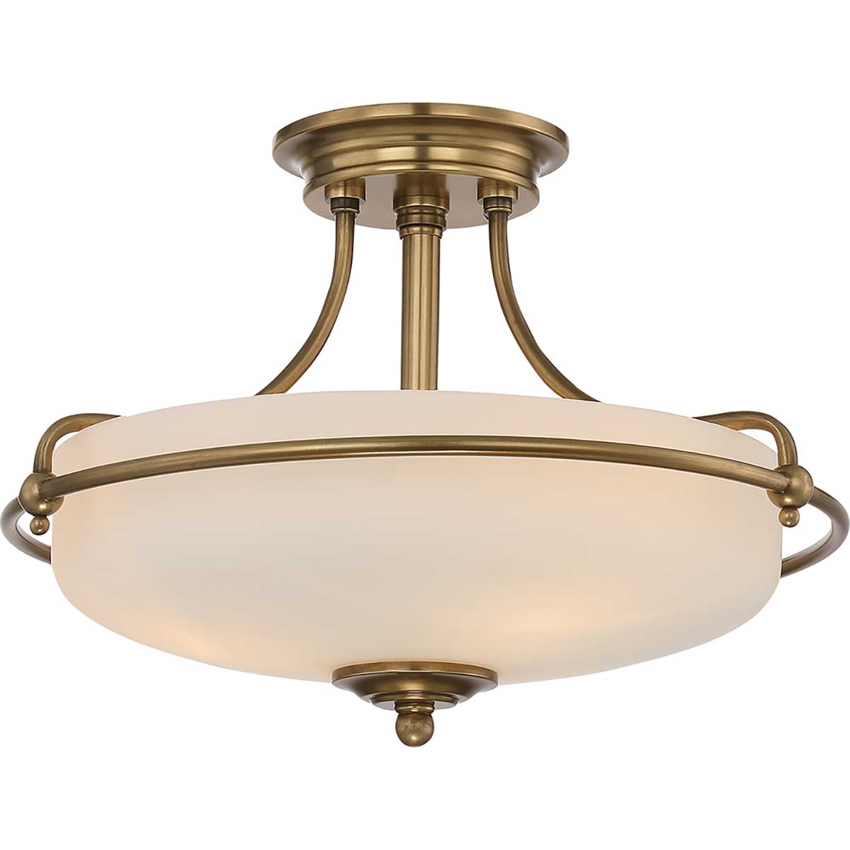 ElsteadGriffin 3 Light Semi-Flush - verwittertes Messing
