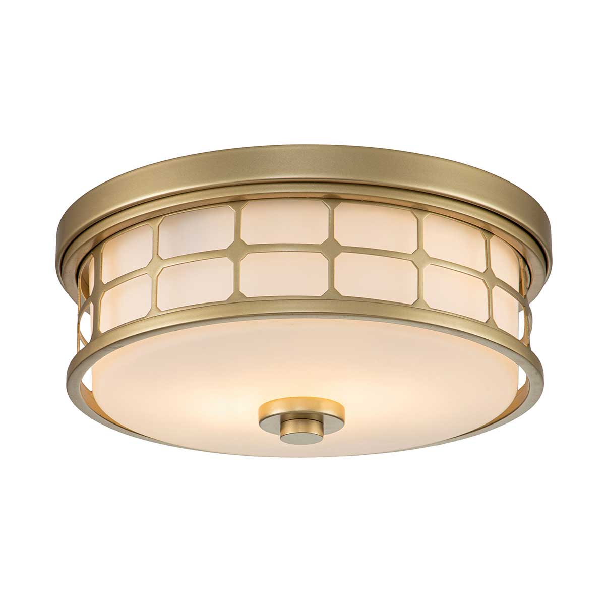 Elstead - QZ-GUARDIAN-F-PNBR - Guardian 2 Light Flush - Lackiertes Naturmessing