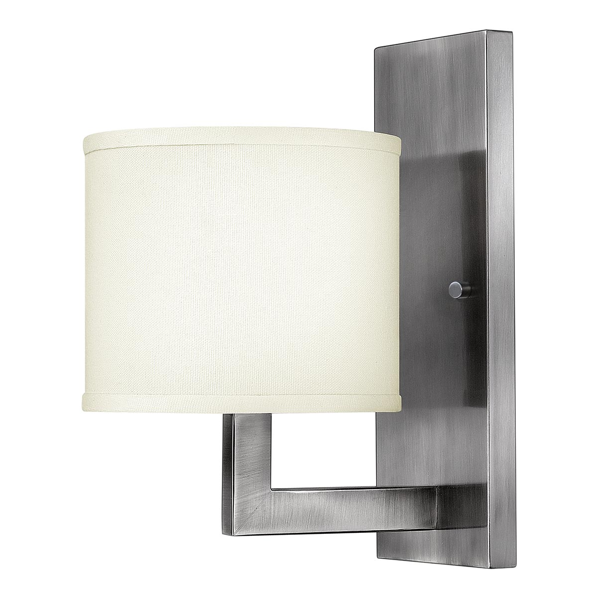 Elstead - HK-HAMPTON1 - Hampton 1 leichte Wandleuchte - Nickel antik, elfenbeinfarbener Lampenschirm
