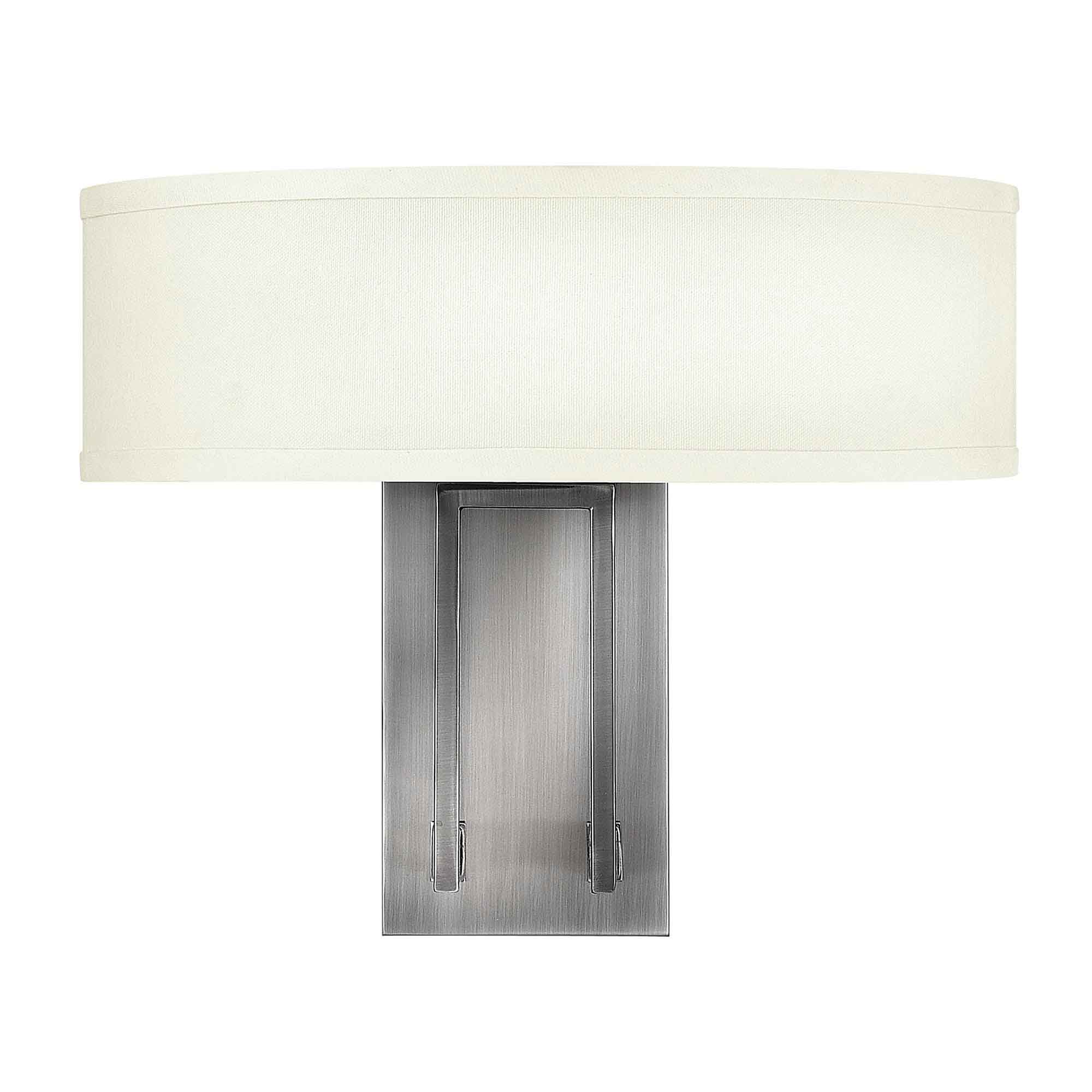 ElsteadHampton 2 leichte Wandleuchte - Nickel antik, elfenbeinfarbener Lampenschirm