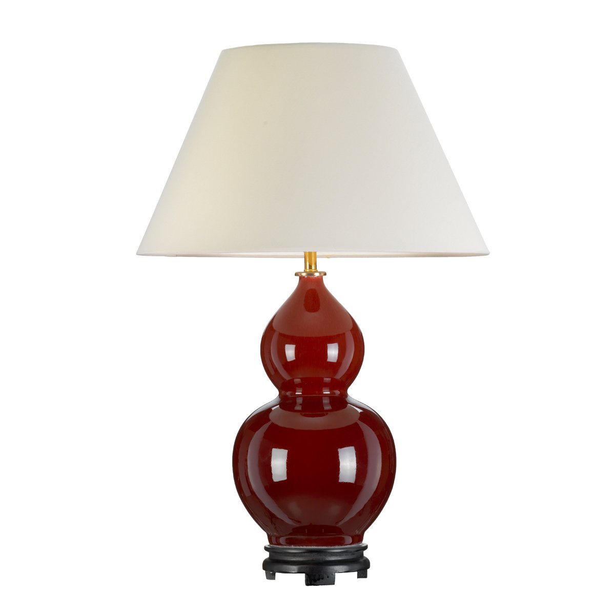 Elstead - DL-HARBIN-TL-OXB - Harbin Gourd lámpara de mesa de 1 luz con Empire alto - Oxblood con pantalla Off-White
