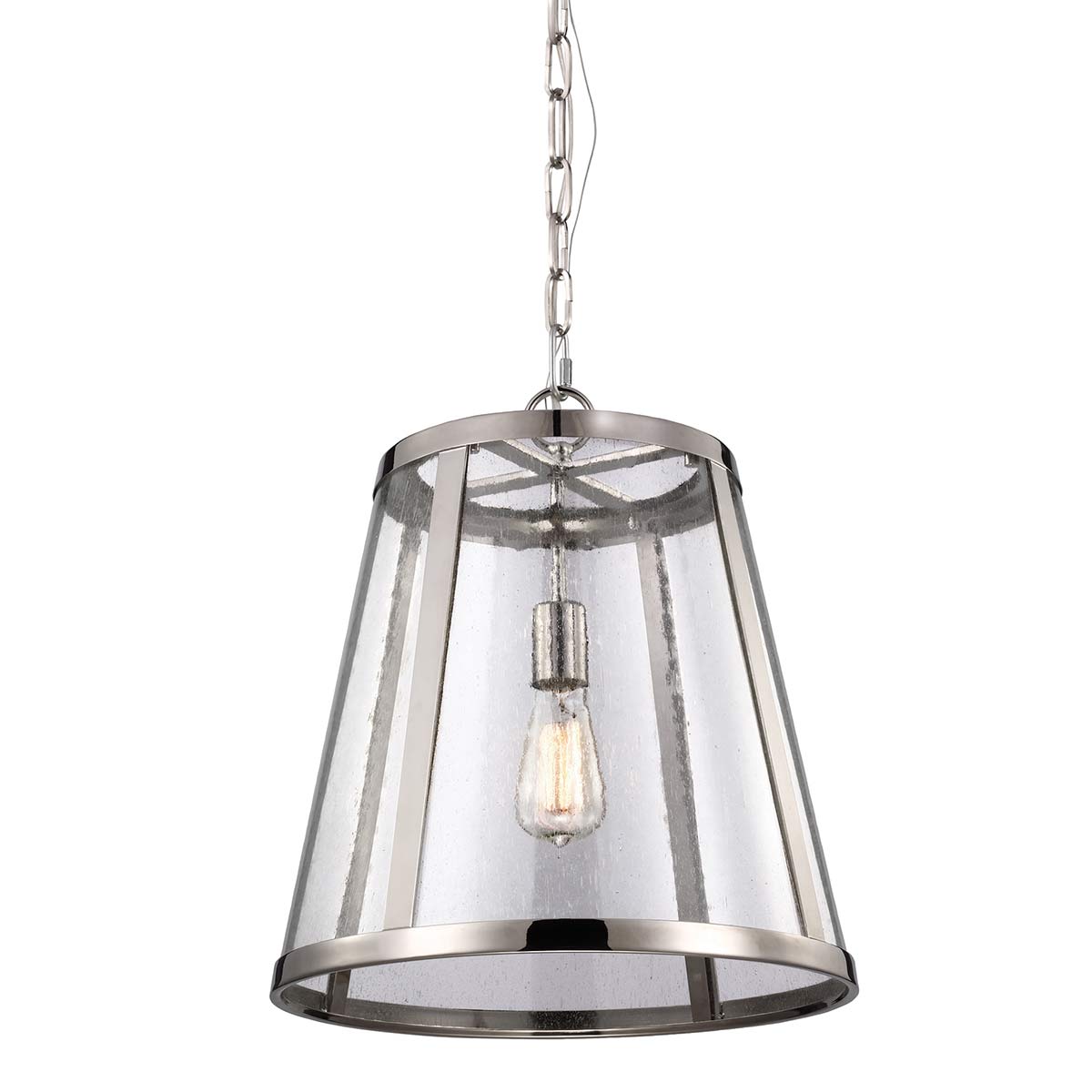 Elstead - FE-HARROW-P-M - Harrow 1 Leuchte Medium Pendelleuchte - Nickel poliert