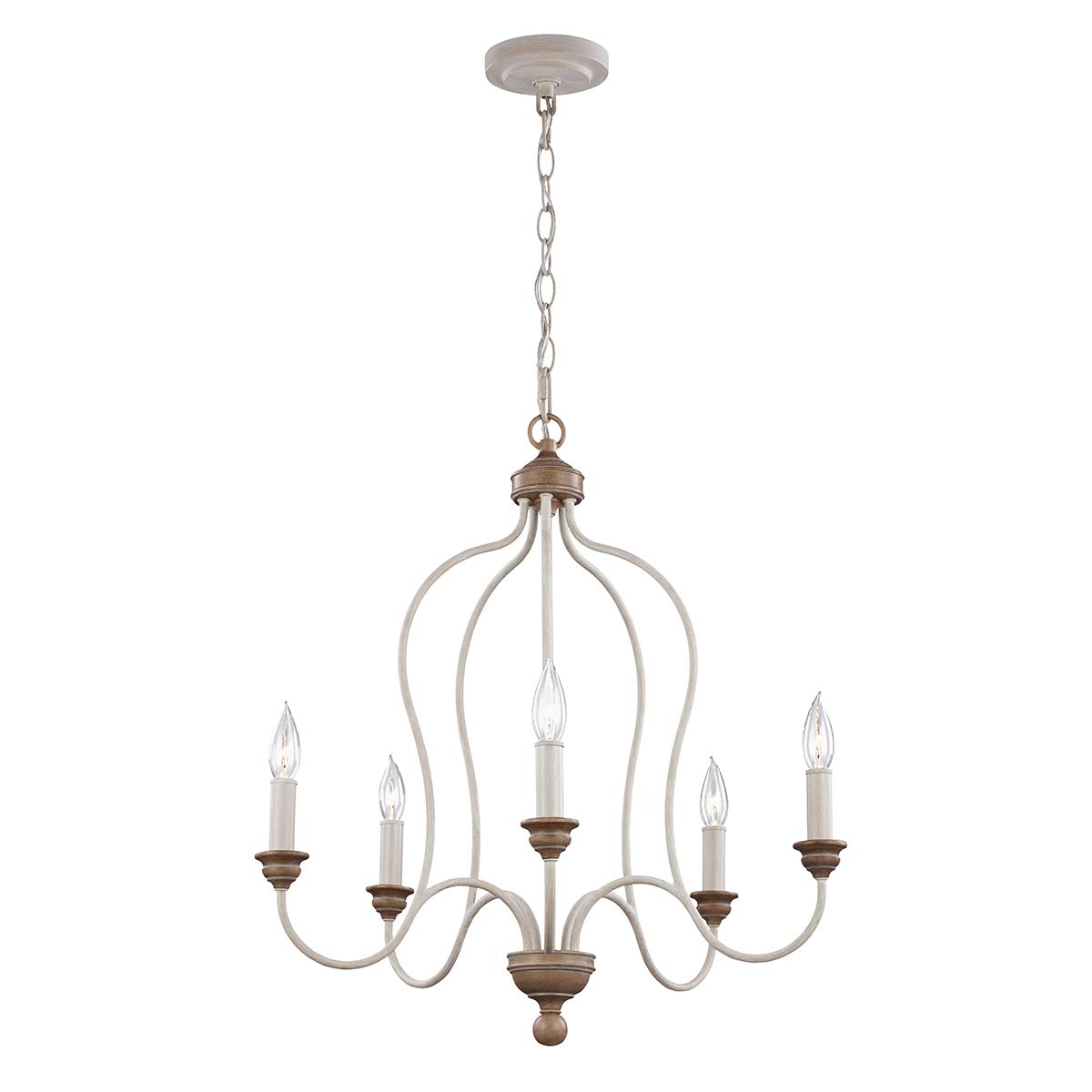 Elstead - FE-HARTSVILLE5 - Hartsville 5 Licht Kronleuchter - Chalk Washed/Beachwood