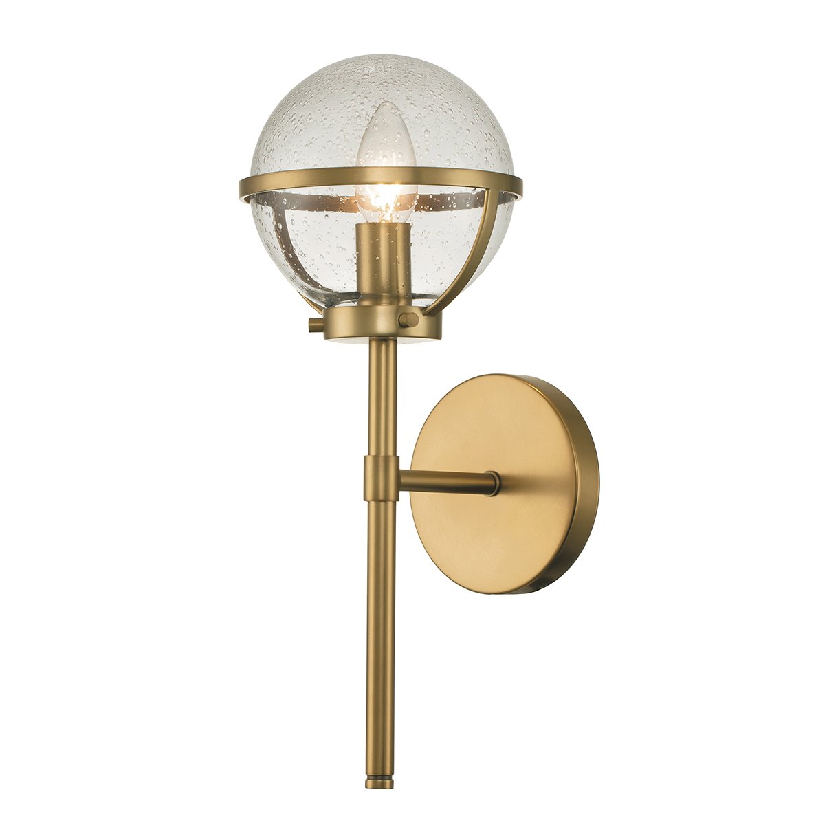 Elstead - HK-HOLLIS1-C-HB-BATH - Hollis 1 leichte Wandleuchte - Heritage Brass, Stahl, klares gesätes Glas