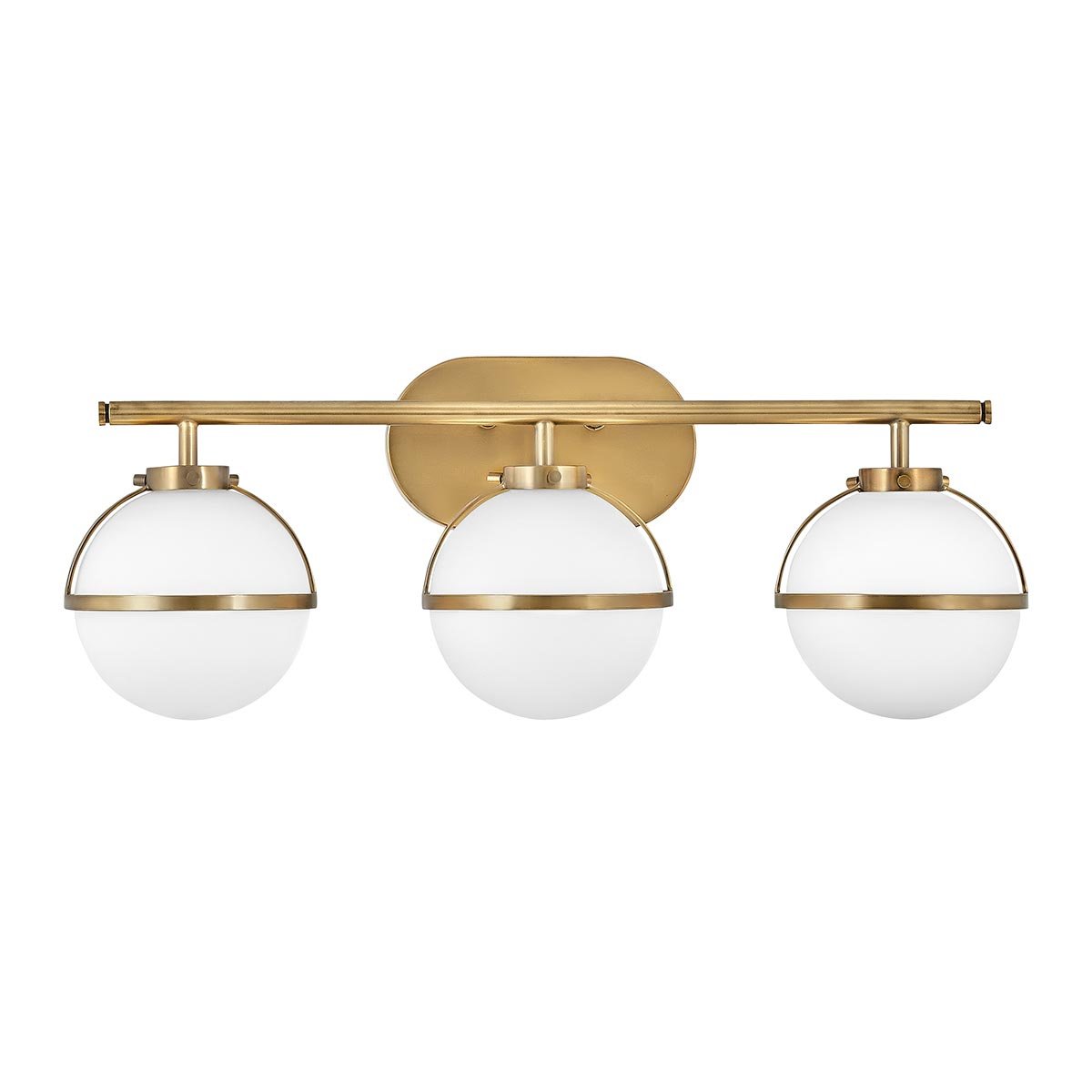 ElsteadHollis 3 Light Wandleuchte - Heritage Brass, Stahl, klares gesätes Glas