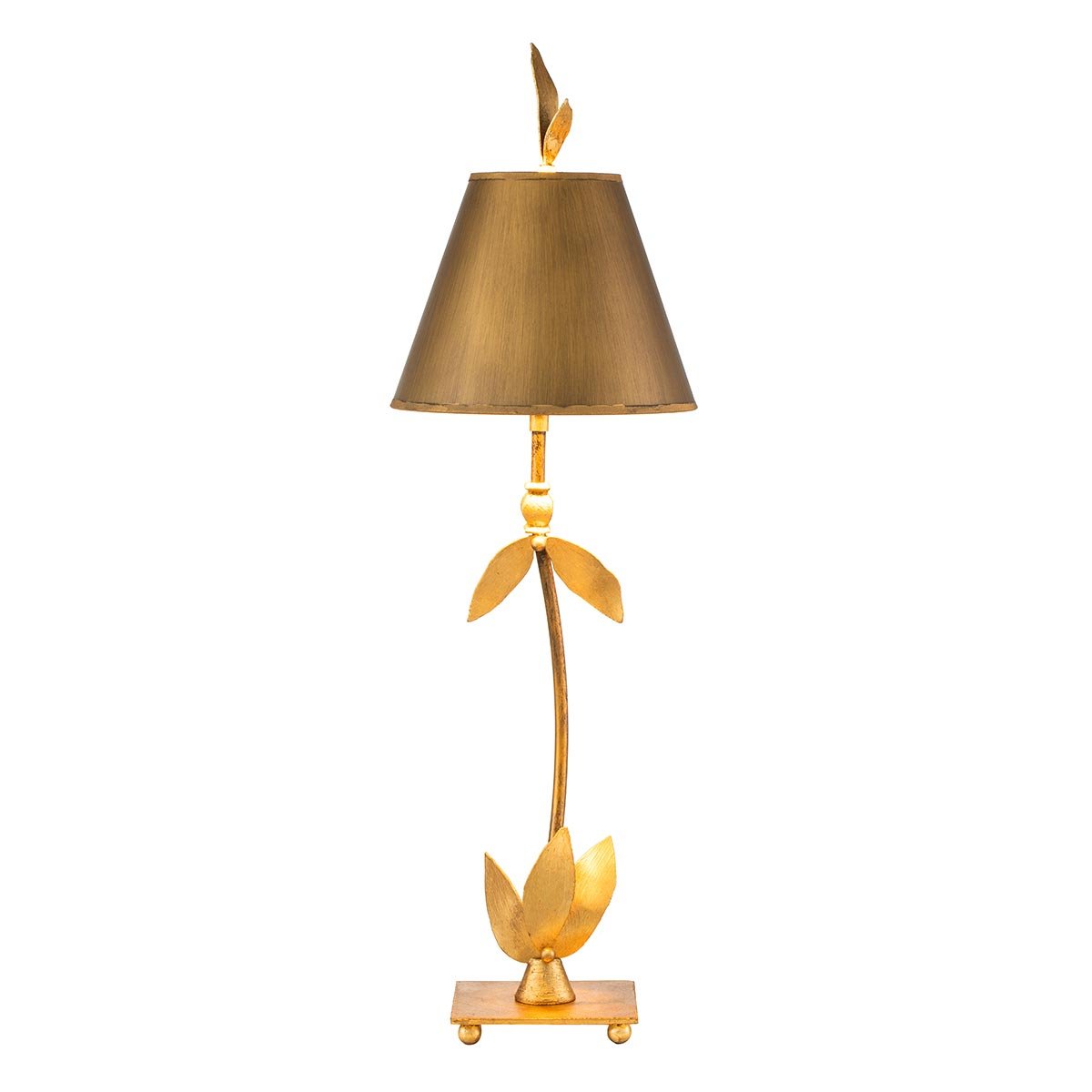 ElsteadRed Bell lámpara de mesa - pan de oro con pantalla dorada