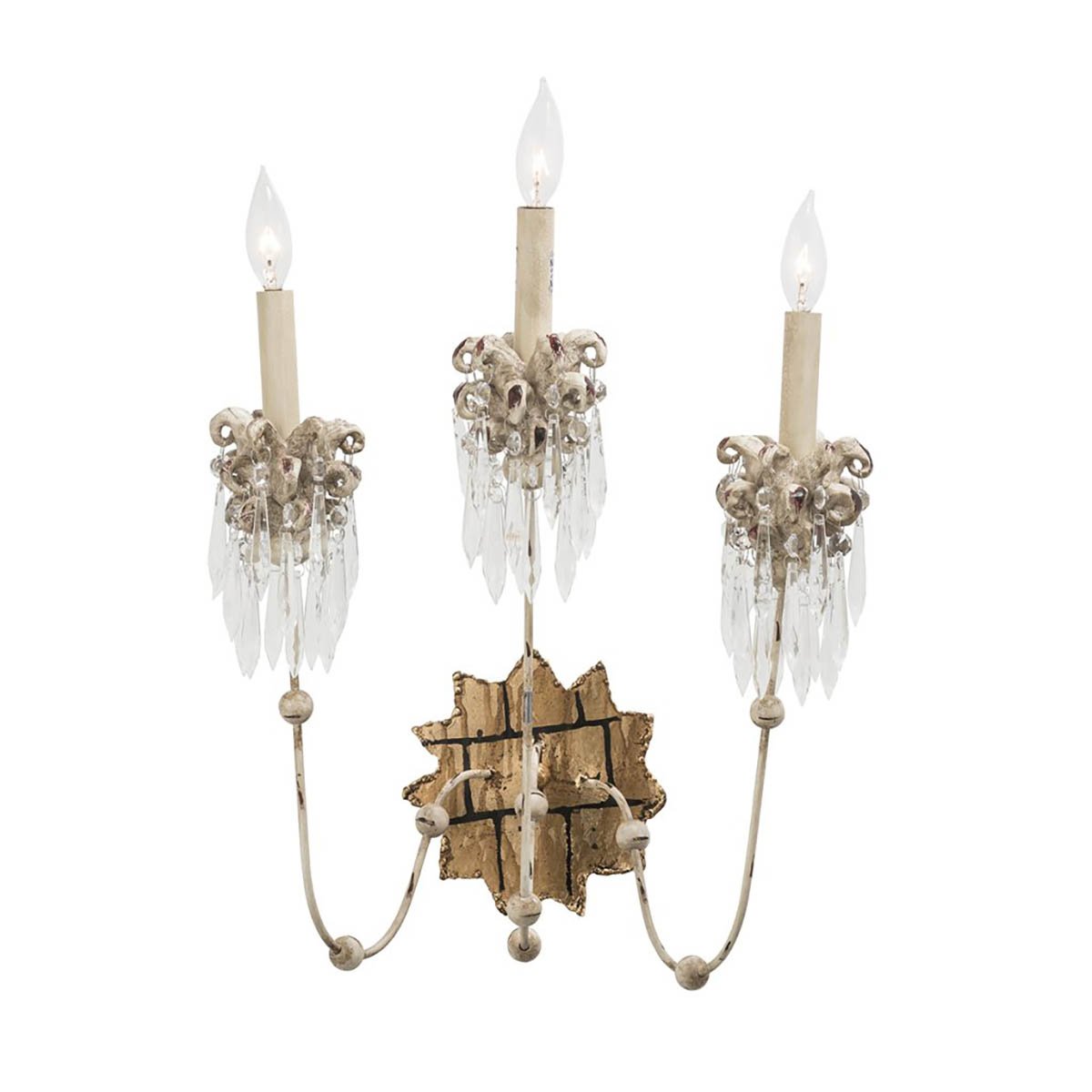 Elstead - FB-VENETIAN-W3 - Venetian 3 Wandleuchte - Beige Patina & Gold