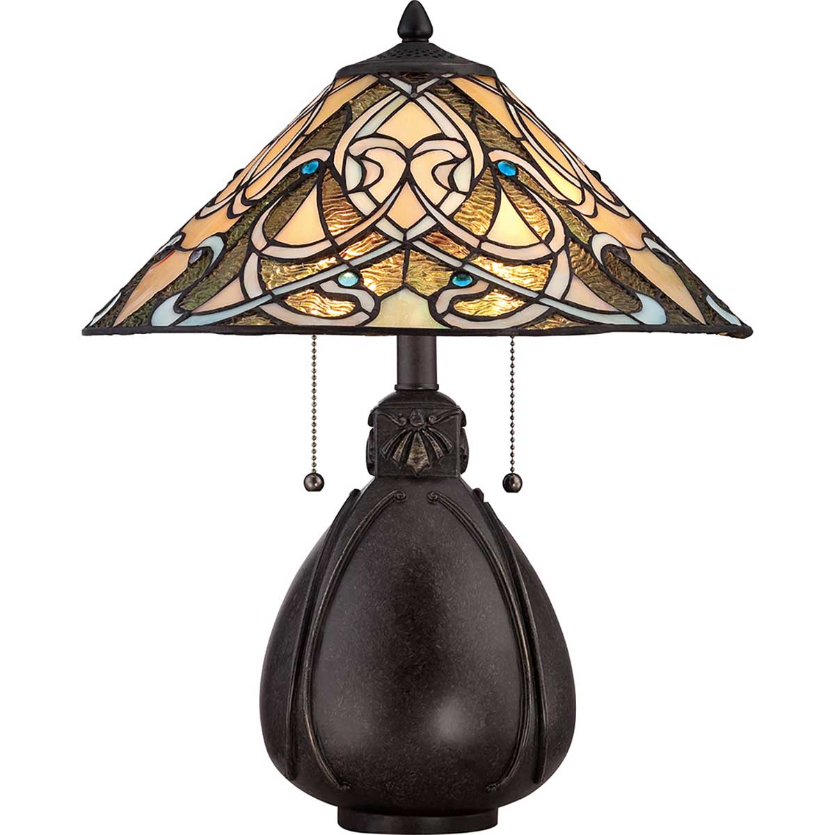 Elstead - QZ-INDIA-TL - India 2 Light Tischleuchte - Imperial Bronze