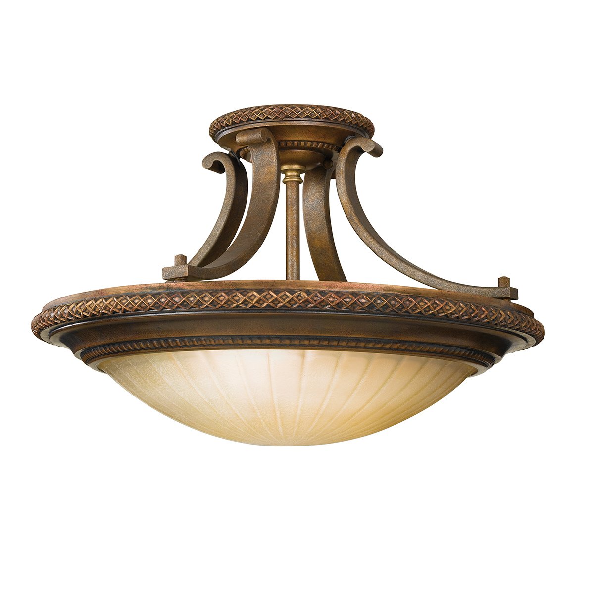 Elstead - FE-KELHAM-HALL-SF - Kelham Hall 2 Light Semi-Flush Light - Firenze Gold/British Bronze