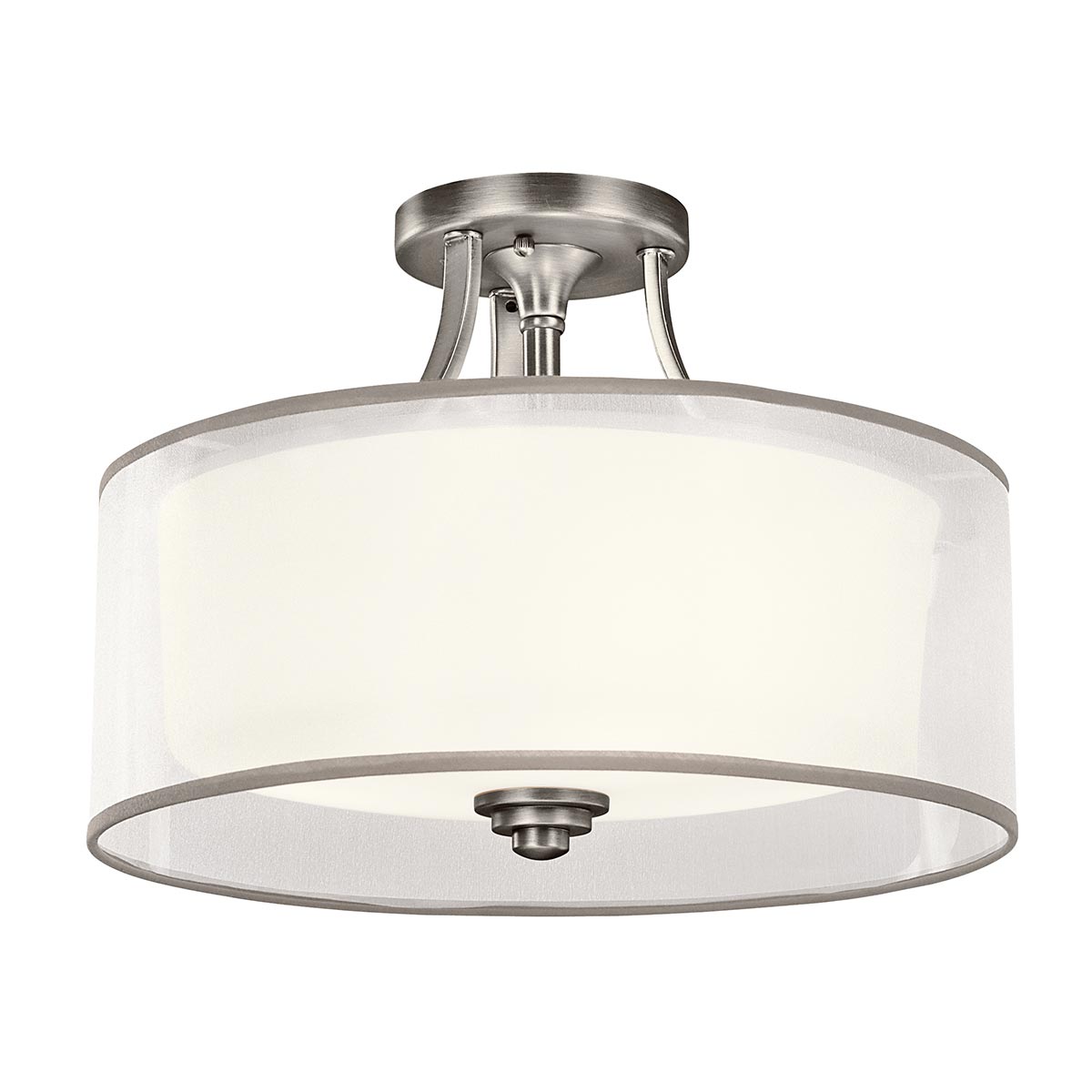ElsteadLacey 3 Light Small Semi-Flush - Zinn antik