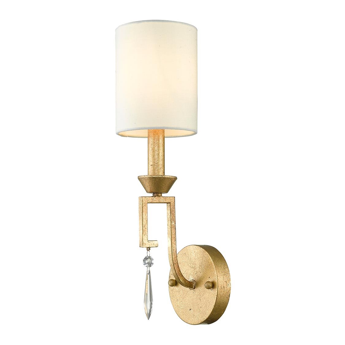 Elstead - GN-LEMURIA1 - Lemuria 1 aplique de pared ligero - Oro envejecido, pantalla color marfil