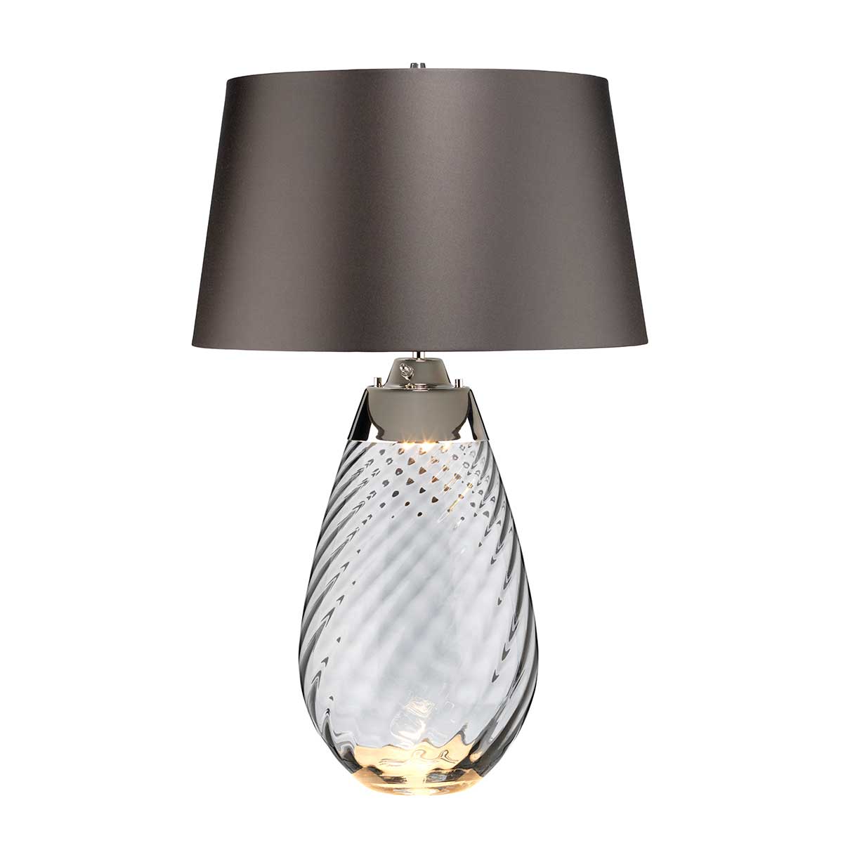Elstead Lena 2 Light Large Smoke Table Lamp - Smoke-tinted Glass / Slate Shade LENA-TL-L-SMOKE