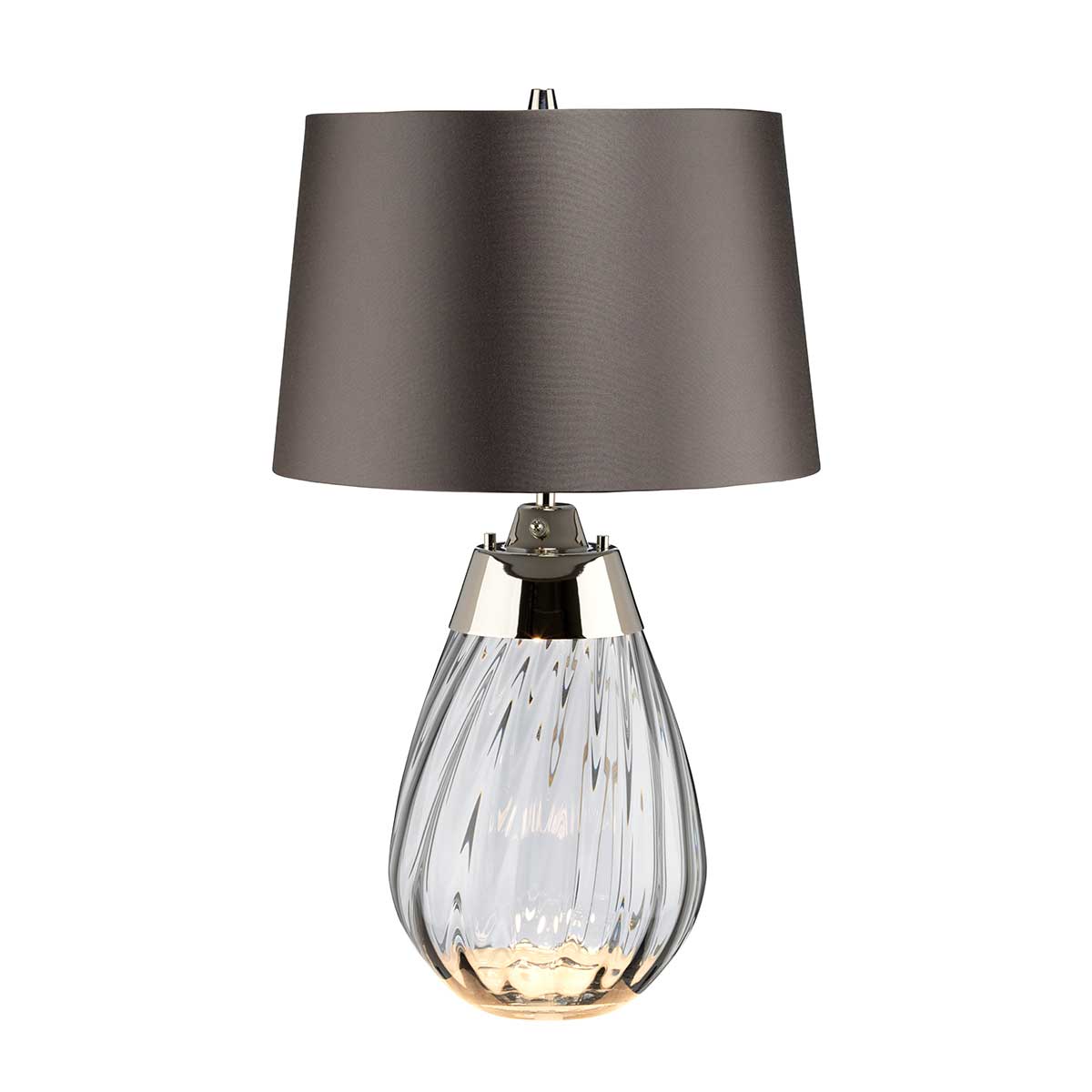 Elstead Lena 2 Light Small Smoke Table Lamp - Smoke-tinted Glass / Slate Shade LENA-TL-S-SMOKE
