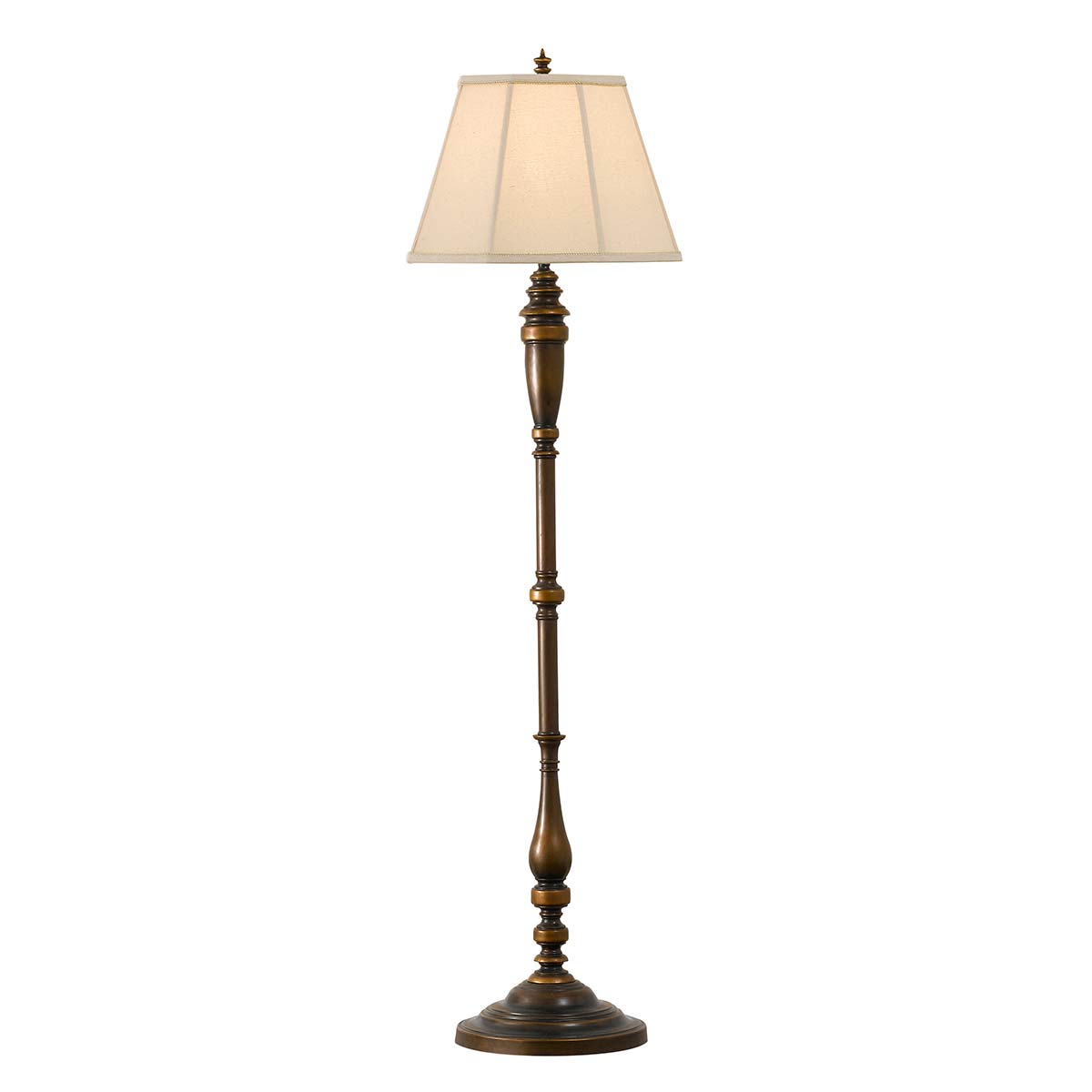 Elstead - FE-LINCOLNDALE-FL - Lincolndale 1 Light Floor Lamp - Astral Bronze with Natural Shade