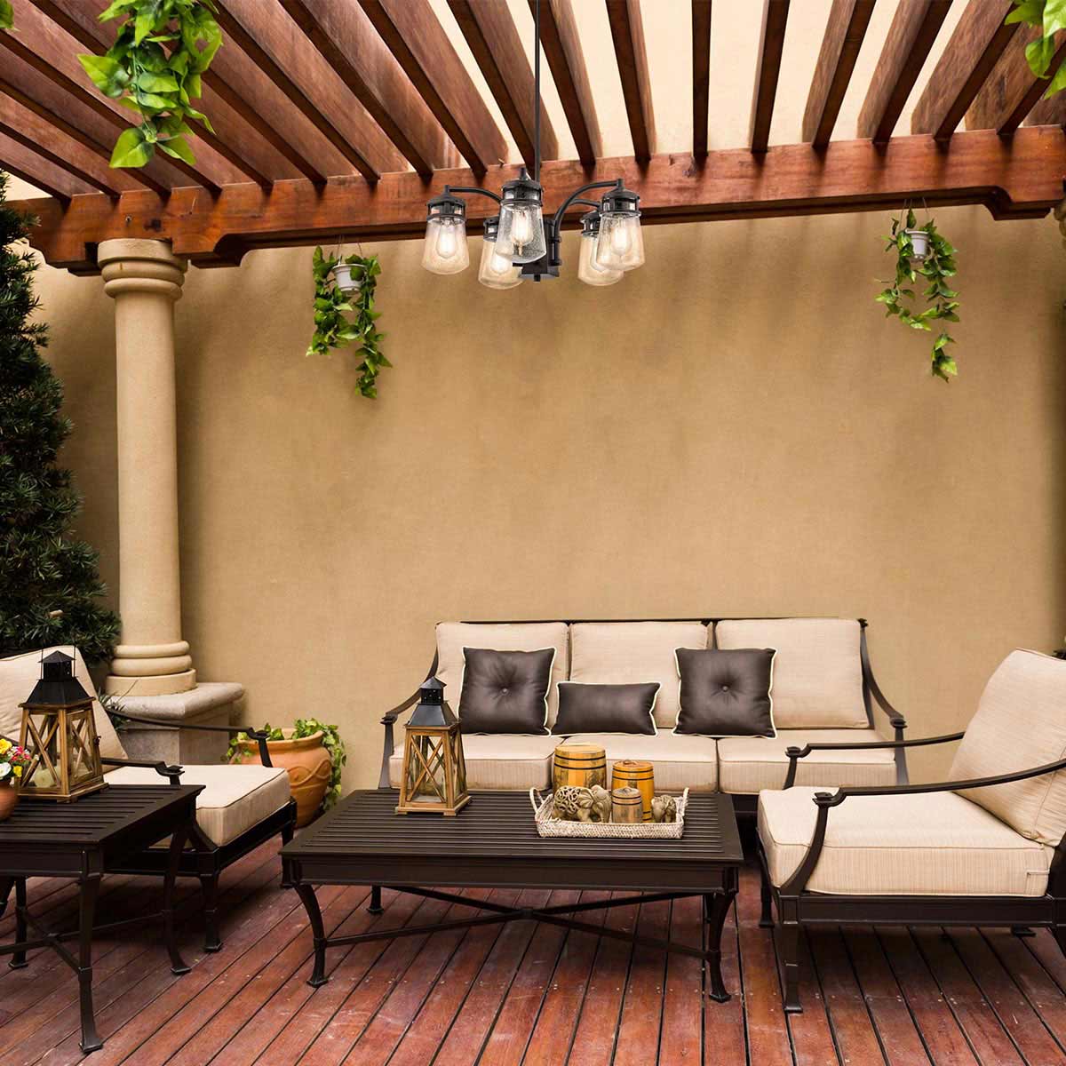 Elstead Lyndon 5 Light Outdoor Chandelier - Architectural Bronze KL-LYNDON-5P-AZ