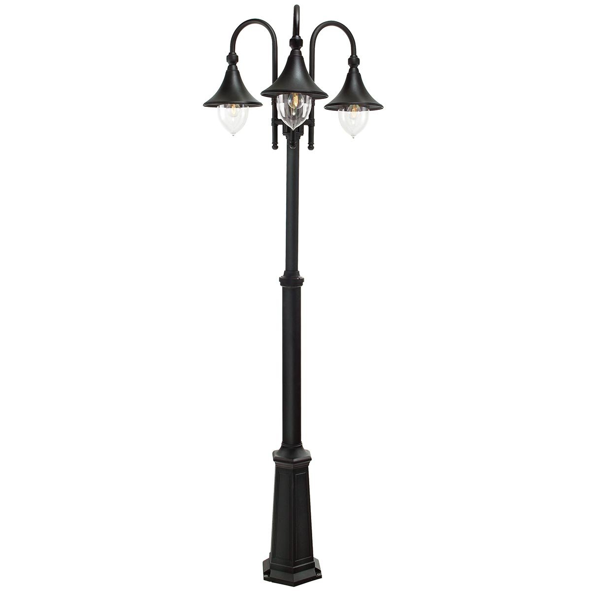 Elstead - F7-BLACK - Firenze 3 Light Lamp Post - Black