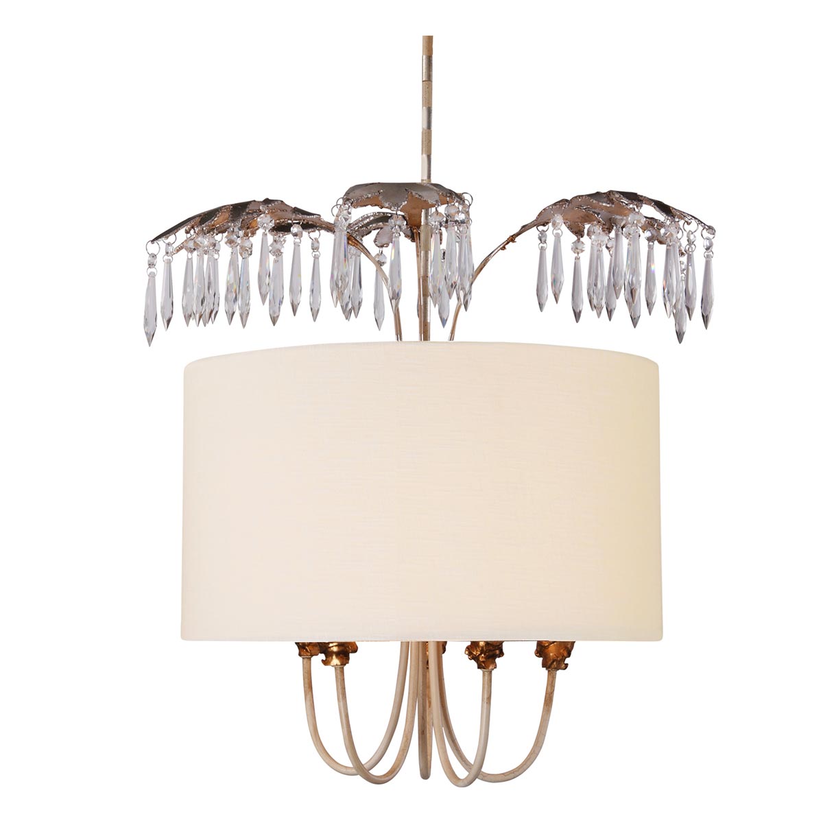 Elstead Antoinette 5 Light Pendant - Cream Patina, Gold & Silver Leaf FB-ANTOINETTE-P
