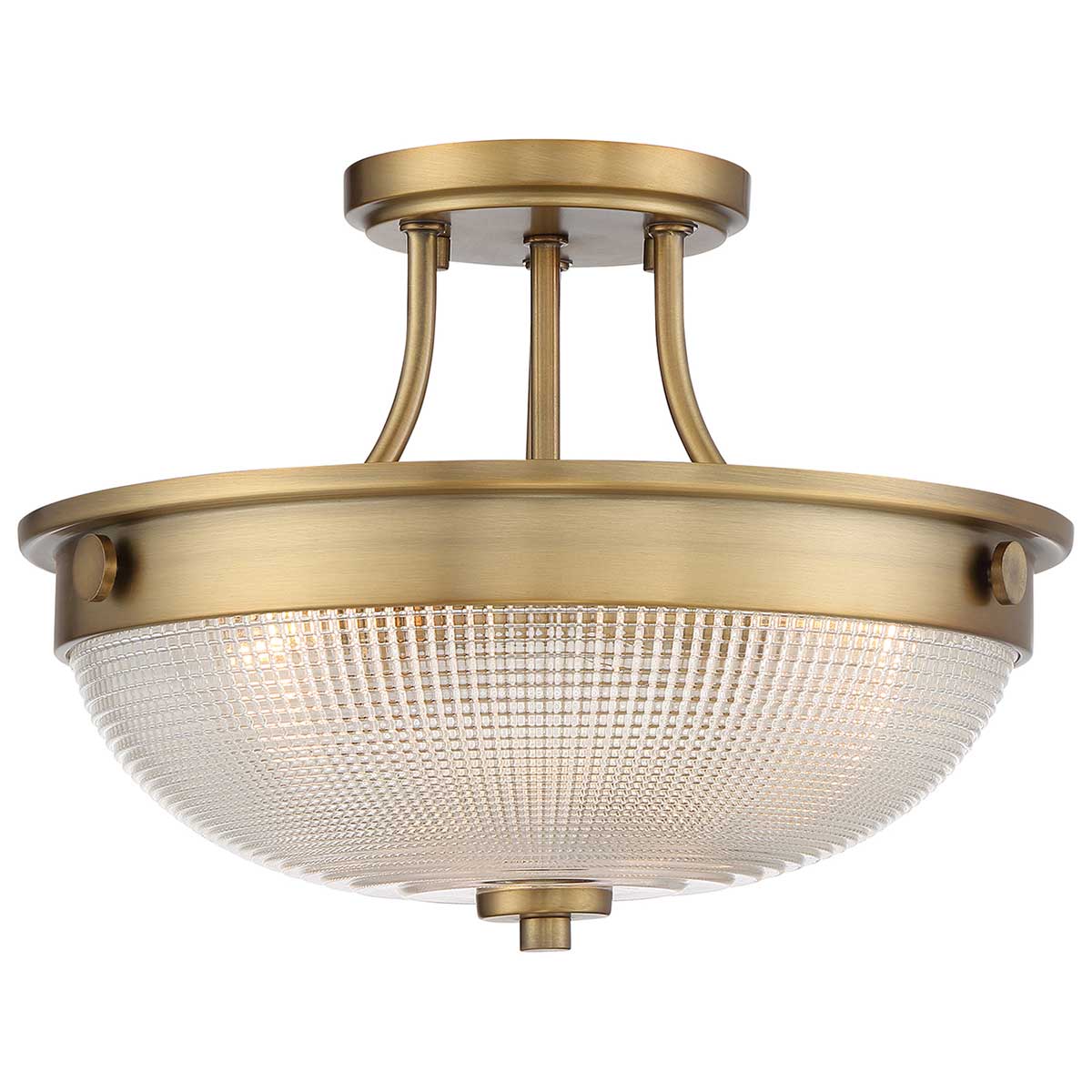 Elstead Mantle 2 Light Semi-Flush - Weathered Brass QZ-MANTLE-SF-WS