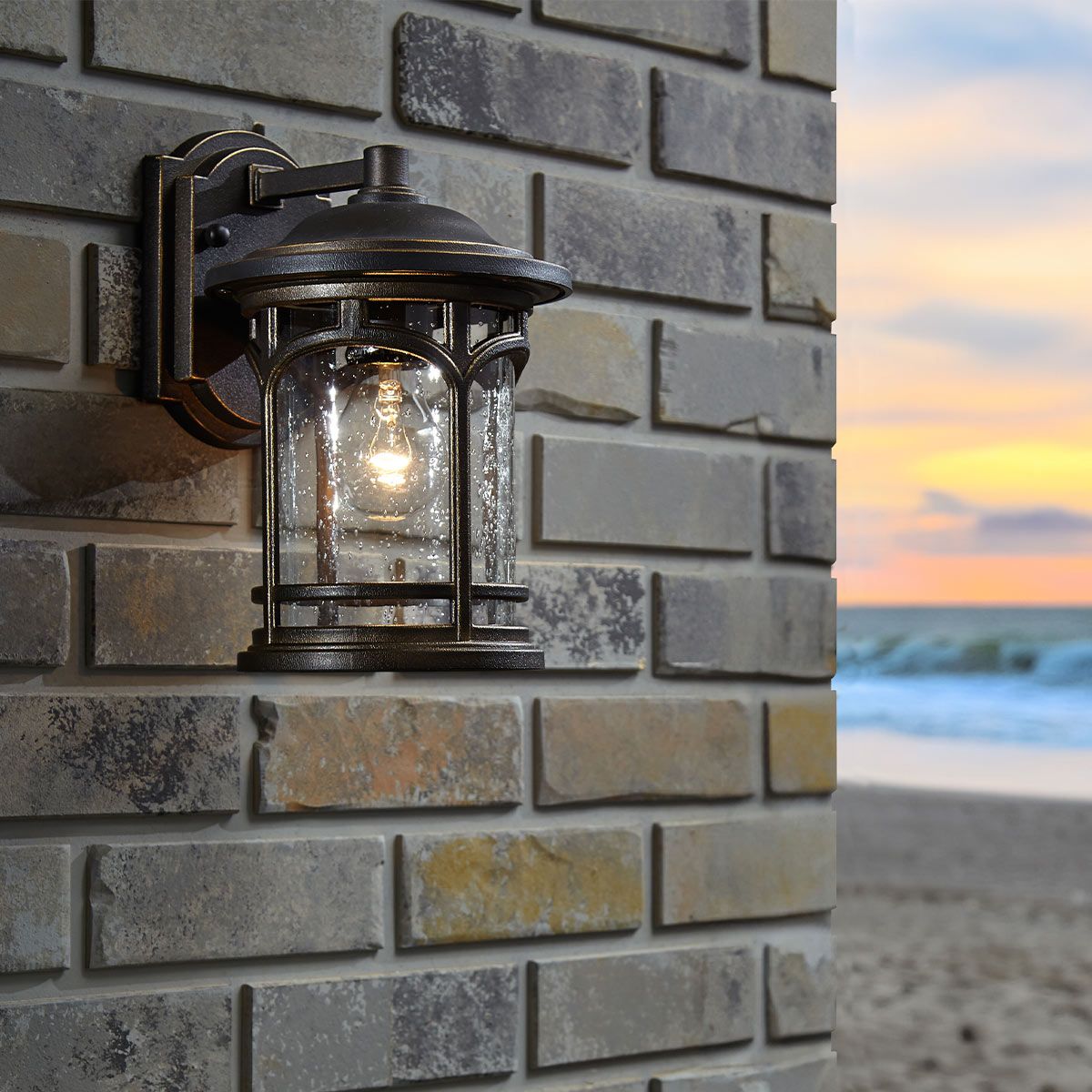 Elstead Marblehead 1 Light Medium Wall Lantern - Palladian Bronze QZ-MARBLEHEAD2-M