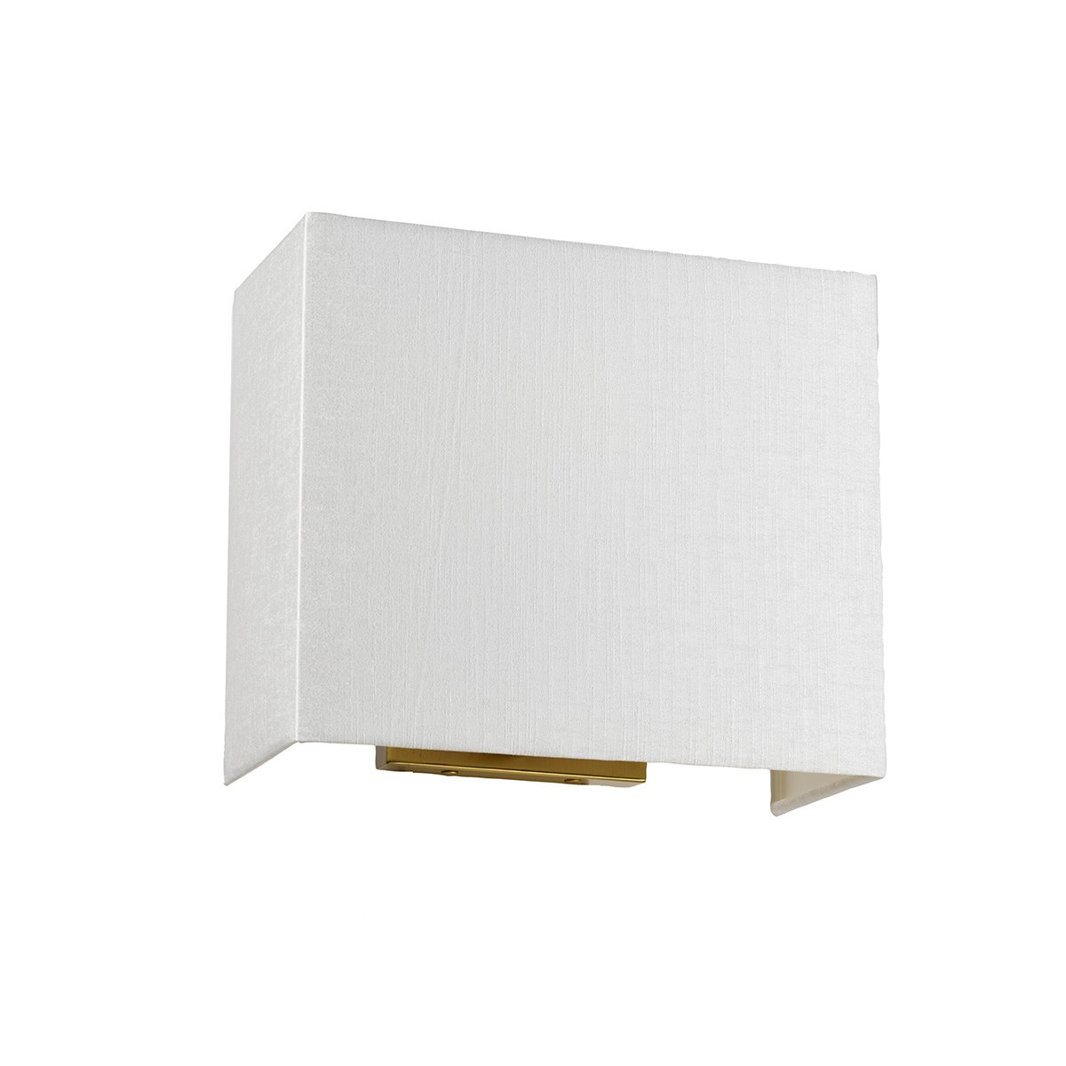Elstead Riley Medium Rectangular Wall Light with Aged Brass Back Plate with Ivory Shade DL-RILEY-M-IV-AB