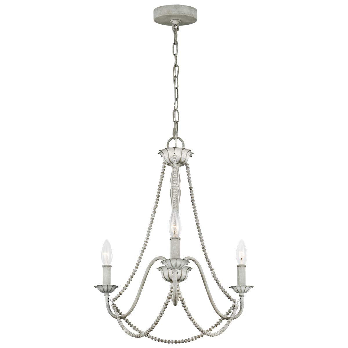Elstead Maryville 3 Light Chandelier - Washed Grey FE-MARYVILLE3