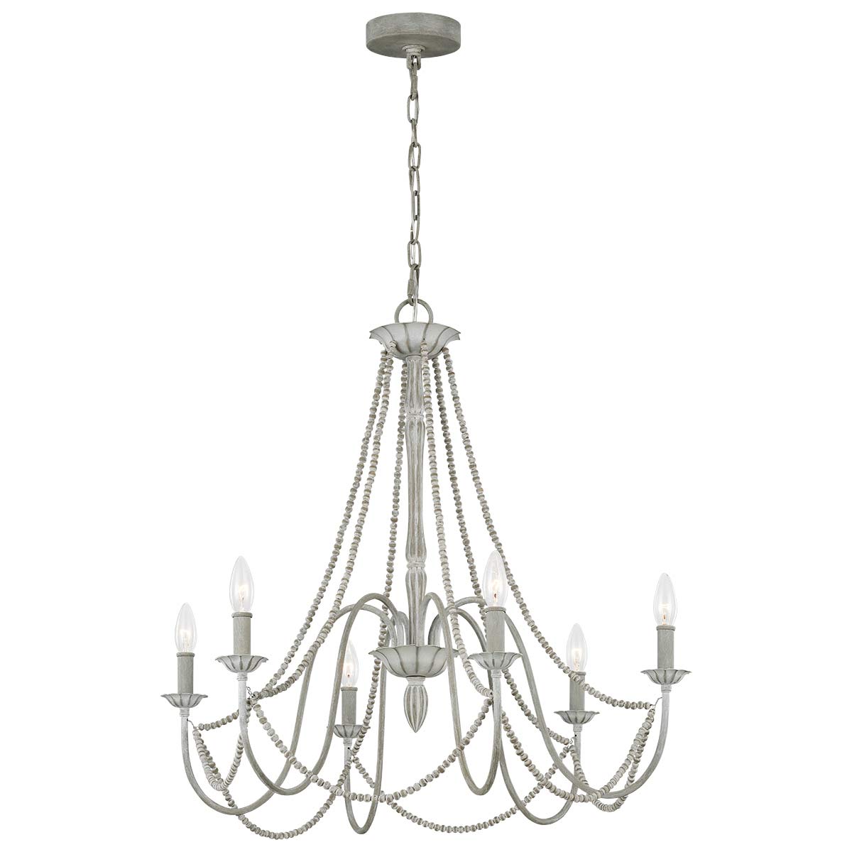 Elstead Maryville 6 Light Chandelier - Washed Grey FE-MARYVILLE6