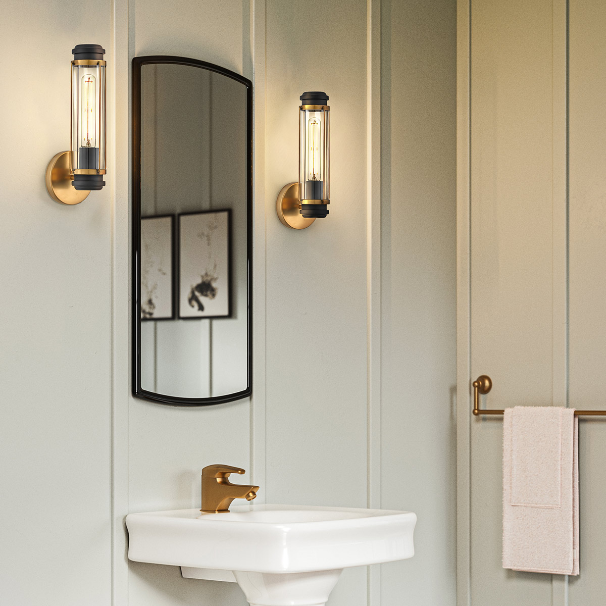 Elstead Masthead 1lt Wall Light - Heritage Brass & Black HK-MASTHEAD1-HBBK