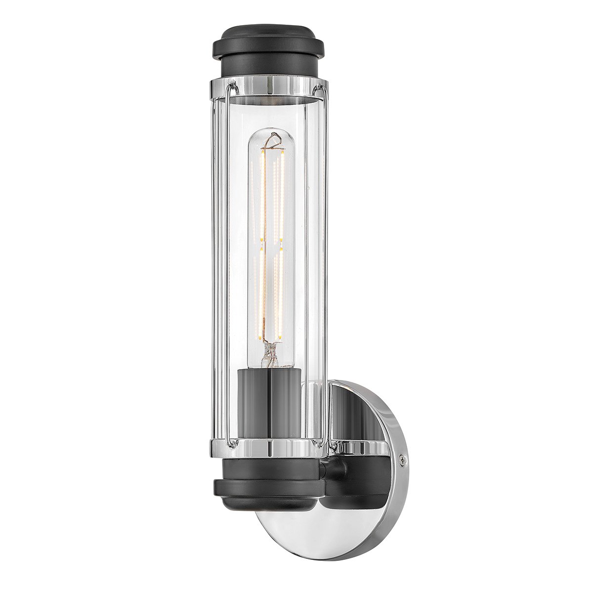 Elstead Masthead 1lt Wall Light - Polished Chrome & Black HK-MASTHEAD1-PCBK