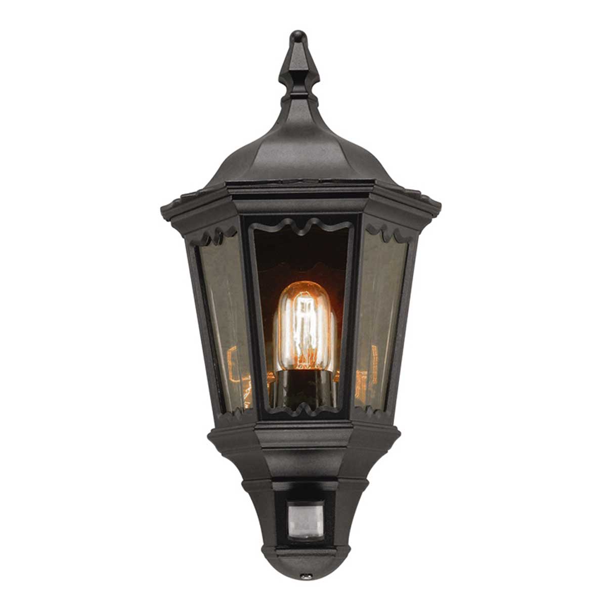 Elstead Medstead 1 Light Half Lantern with PIR - Black MD7-PIR-BLACK