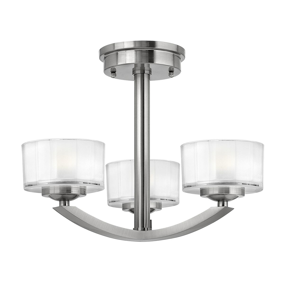 Elstead - HK-MERIDIAN-SF - Meridian 3 Light Semi-Flush - Brushed Nickel