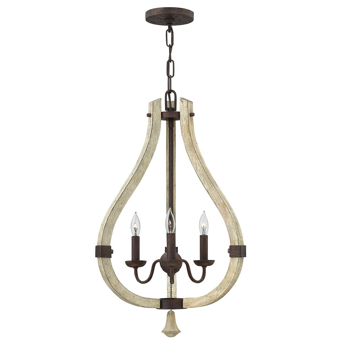 Elstead - HK-MIDDLEFIELD3 - Middlefield Lámpara de araña de 3 luces - Hierro oxidado