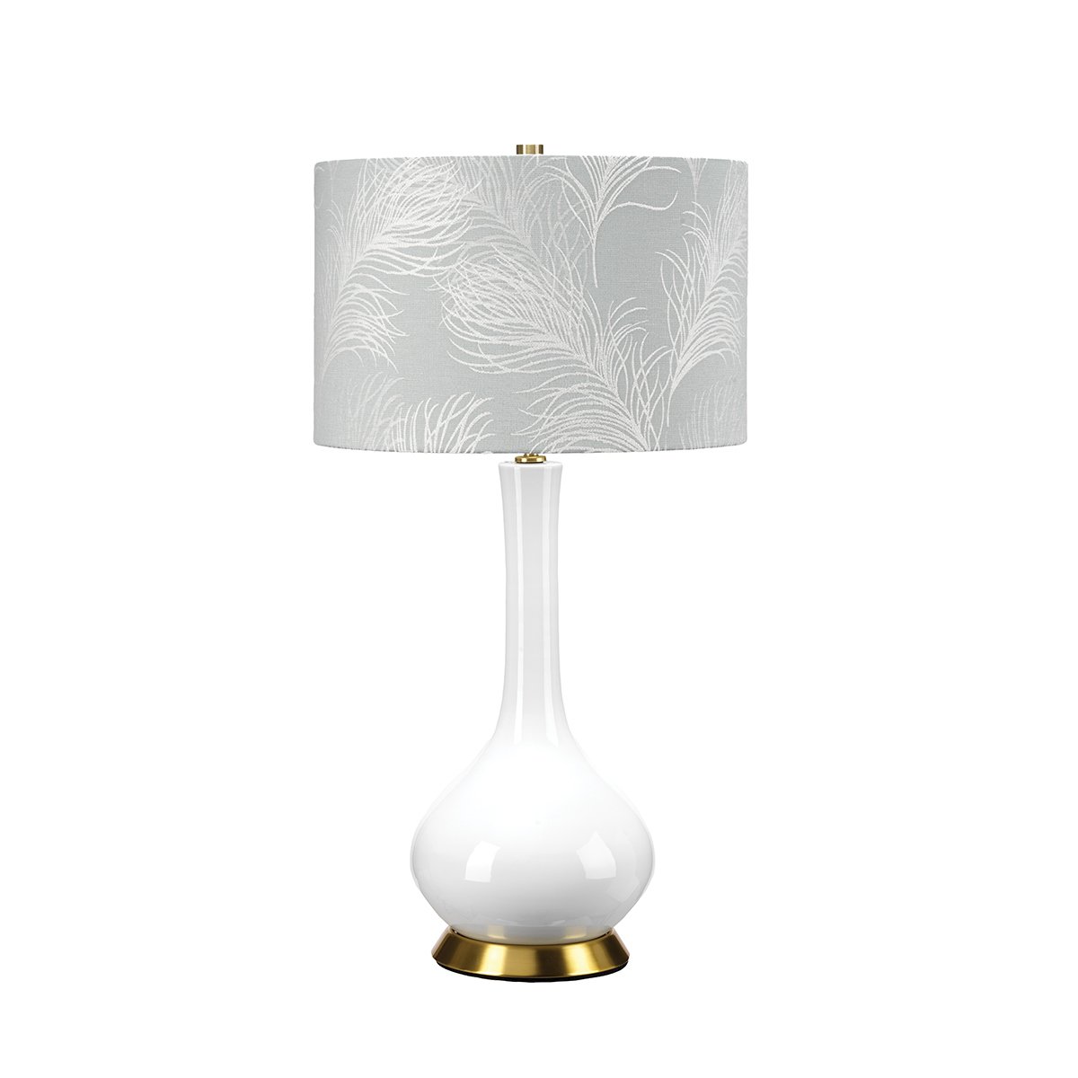 Elstead Milo 1 Light Table Lamp - Aged Brass, White, Blue MILO-AB-TL-FDEB