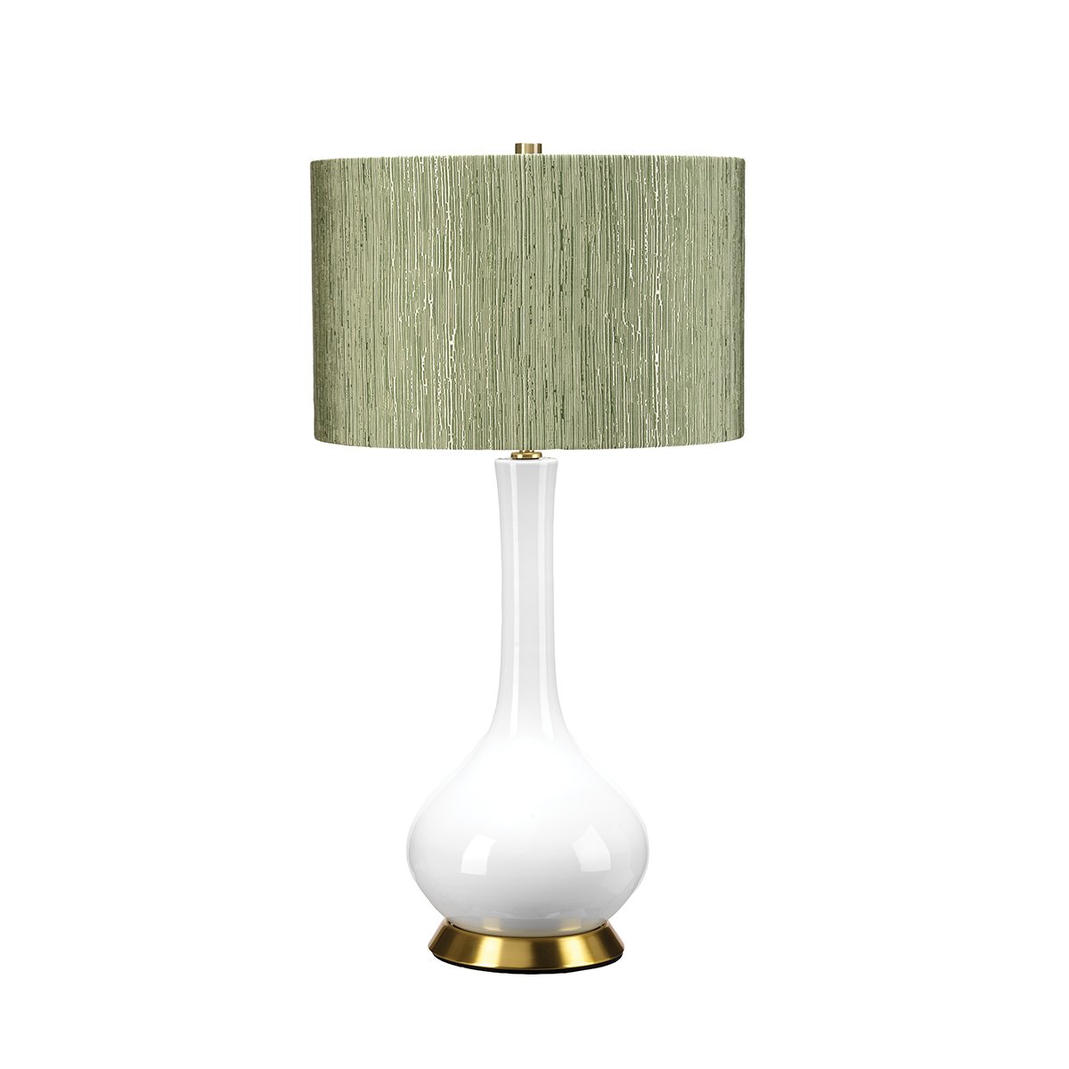 Elstead Milo 1 Light Table Lamp - Aged Brass, White, Green MILO-AB-TL-RTH