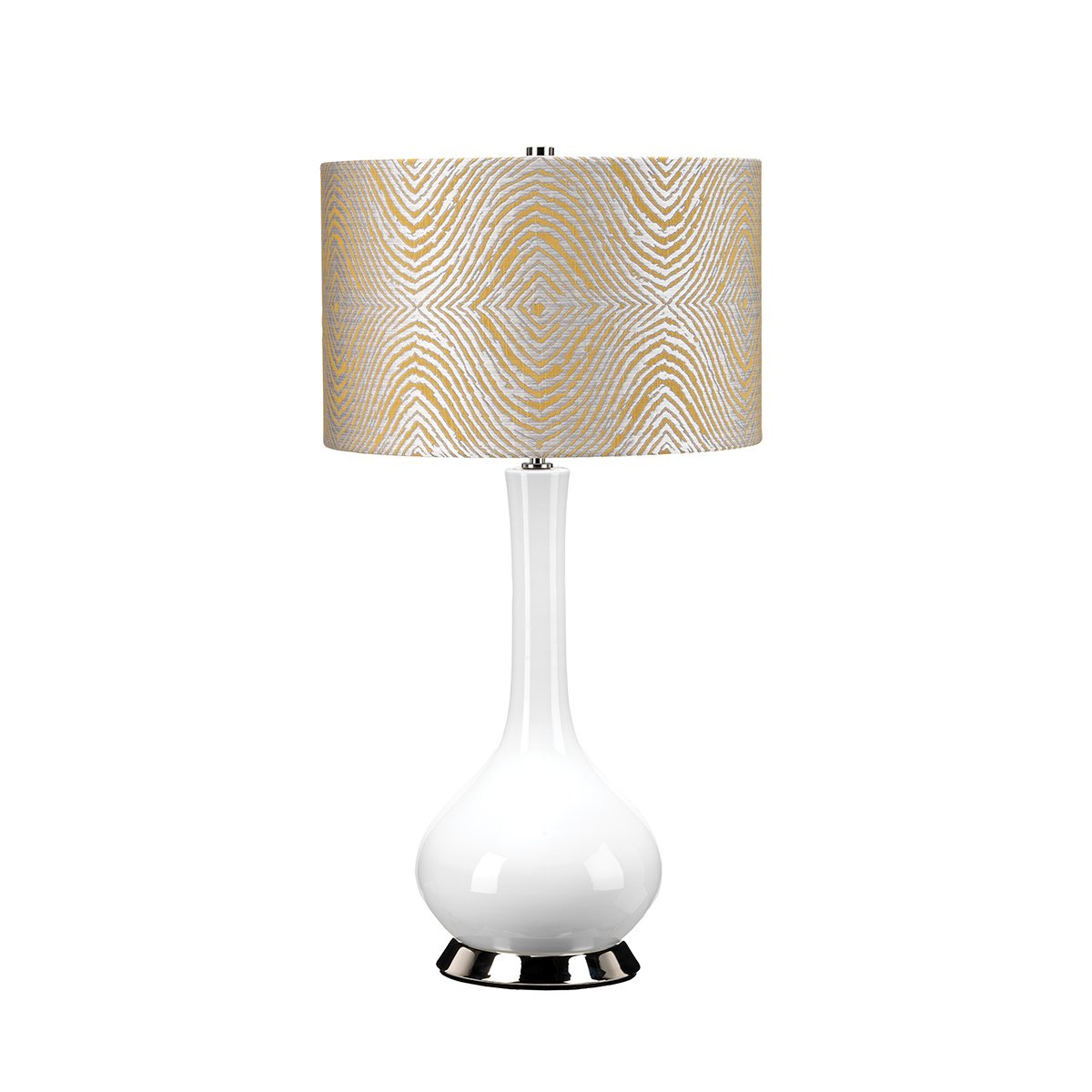 Elstead Milo 1 Light Table Lamp - Polished Nickel, White, Yellow MILO-PN-TL-PSM