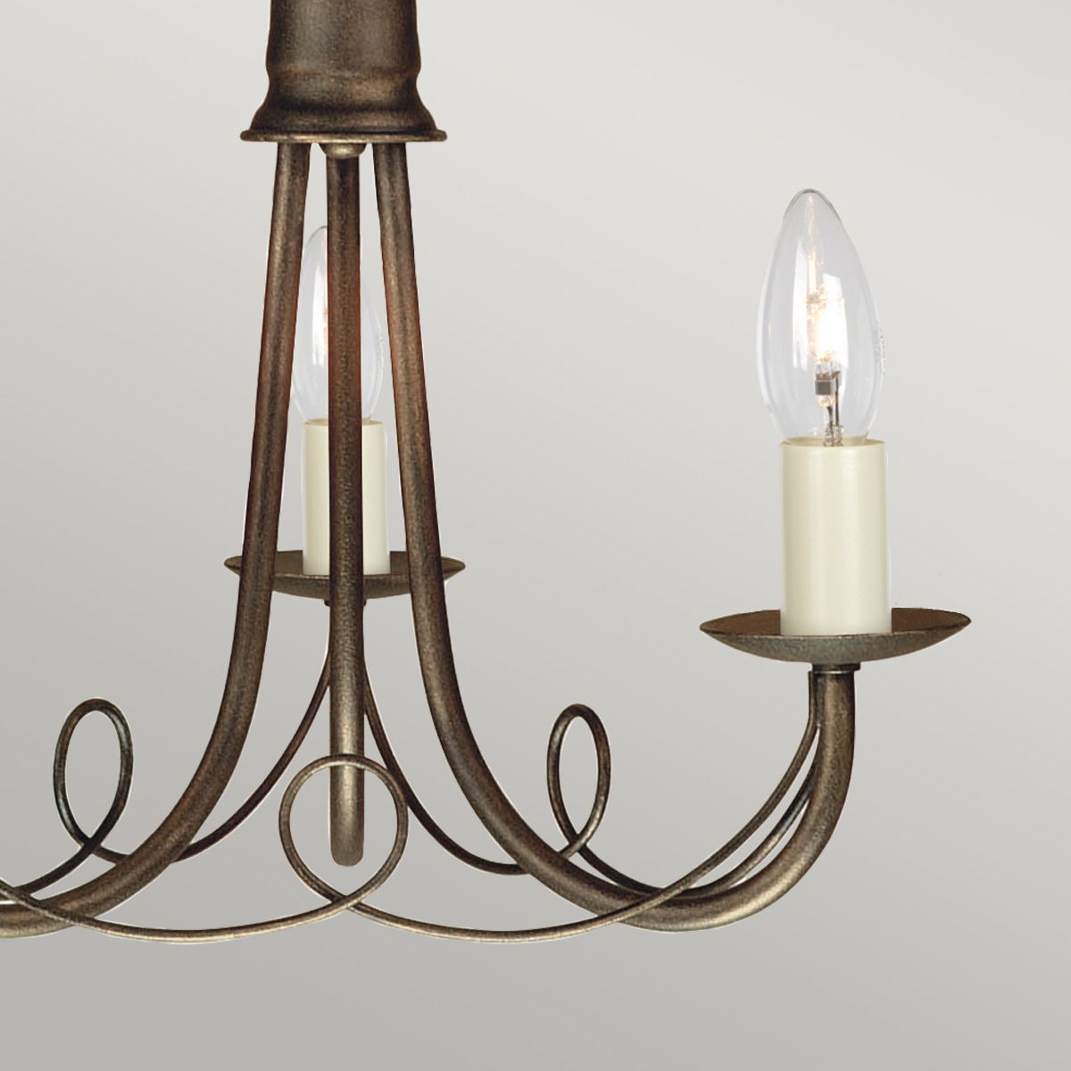 Elstead Minster 3 Light Chandelier - Black/ Gold Patina MN3-BLK-GOLD