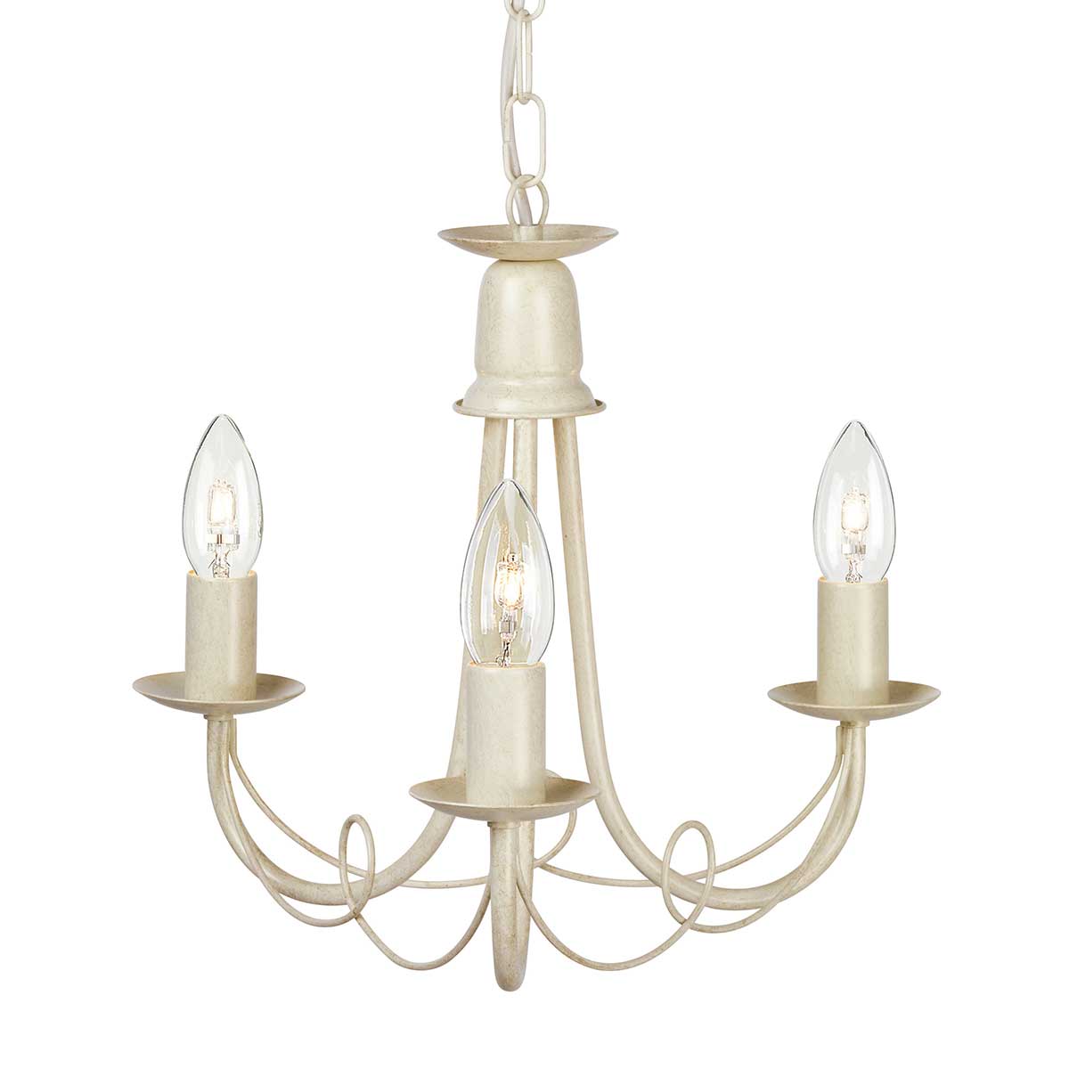 Elstead Minster 3 Light Chandelier - Ivory/ Gold Patina MN3-IV-GOLD