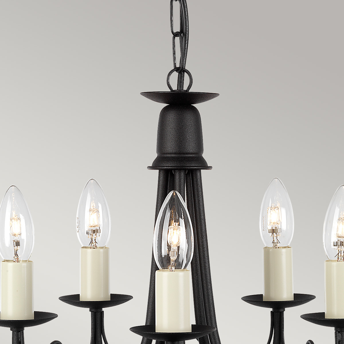 Elstead Minster 5 Light Chandelier - Black MN5-BLACK